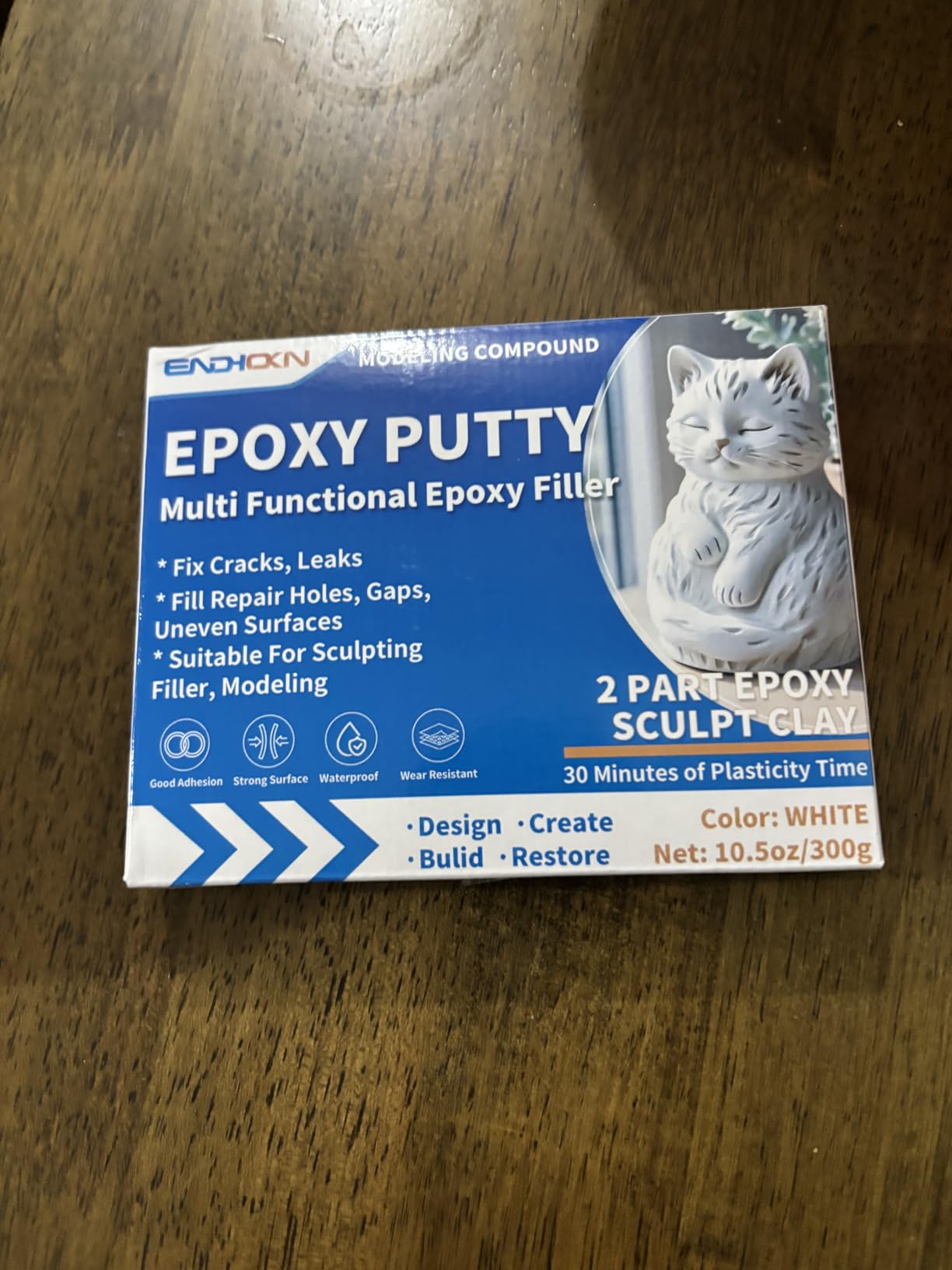 Epoxy Putty, Endhokn 10.5oz White Putty Stick Fix Leaks, Cracks and Fill Holes, Sculpting, Modeling, Epoxy Sculpt Clay for Metal, Ceramics, Plastic, Wood, Tile, Concrete 300g customer photo 2
