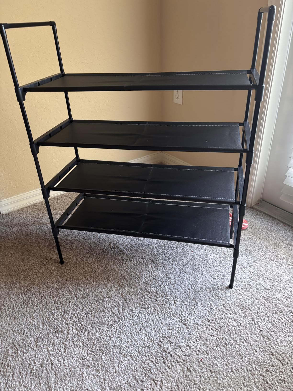 LANTEFUL 3 Tier Shoe Rack for Closet, Shoe Organizer with 5 Hooks, Long Shoe Shelf Storage for Sneaker and Boot Stackable Free Standing Shoe Rack for Entryway, Garage, Small Spaces, Dorm customer photo 1