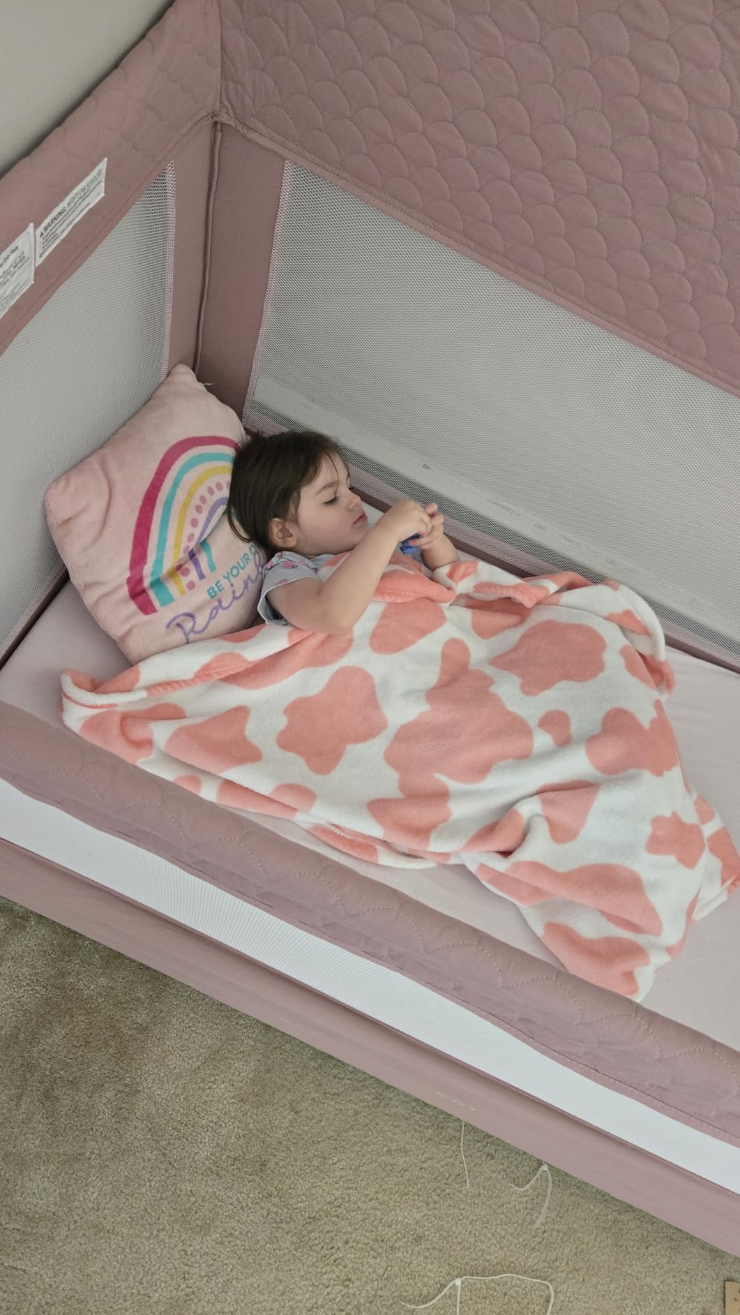 Baby Delight Lunaire Full Size Crib | Breathable Mesh Baby Crib | Tool-Free Assembly Baby Bed | Charcoal Tweed customer photo 1
