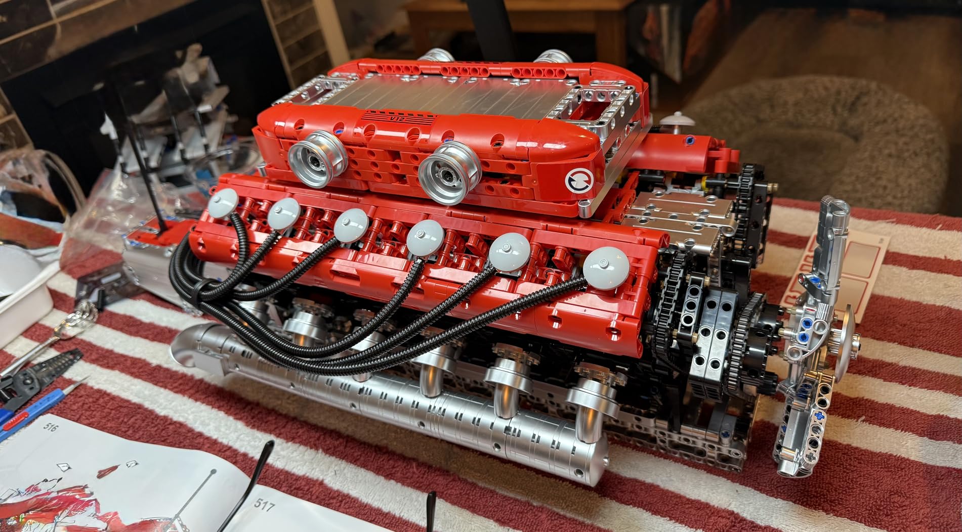 Mould King V12 Engine Model Kit that Runs - Motorized Mini Engines Building Blocks Set with Battery & Gearshift, Car Construction STEM Toy for Adults, DIY Mechanic Engineering Kit (3472+ PCS) customer photo 1