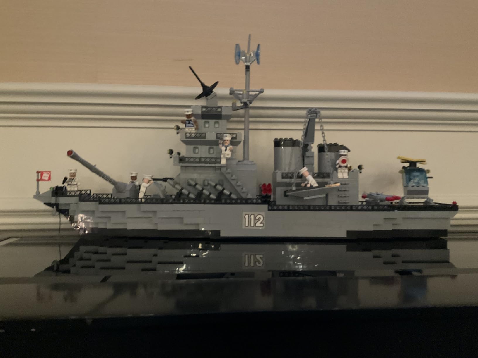 Aircraft Carrier WW2 Military Battleship Building Block Set, Large-Sized Cruiser Toy, Military Battle Ship with Helicopter and City Lifeboat, Compatible with Lego Sets for Adults (1514pcs) customer photo 2