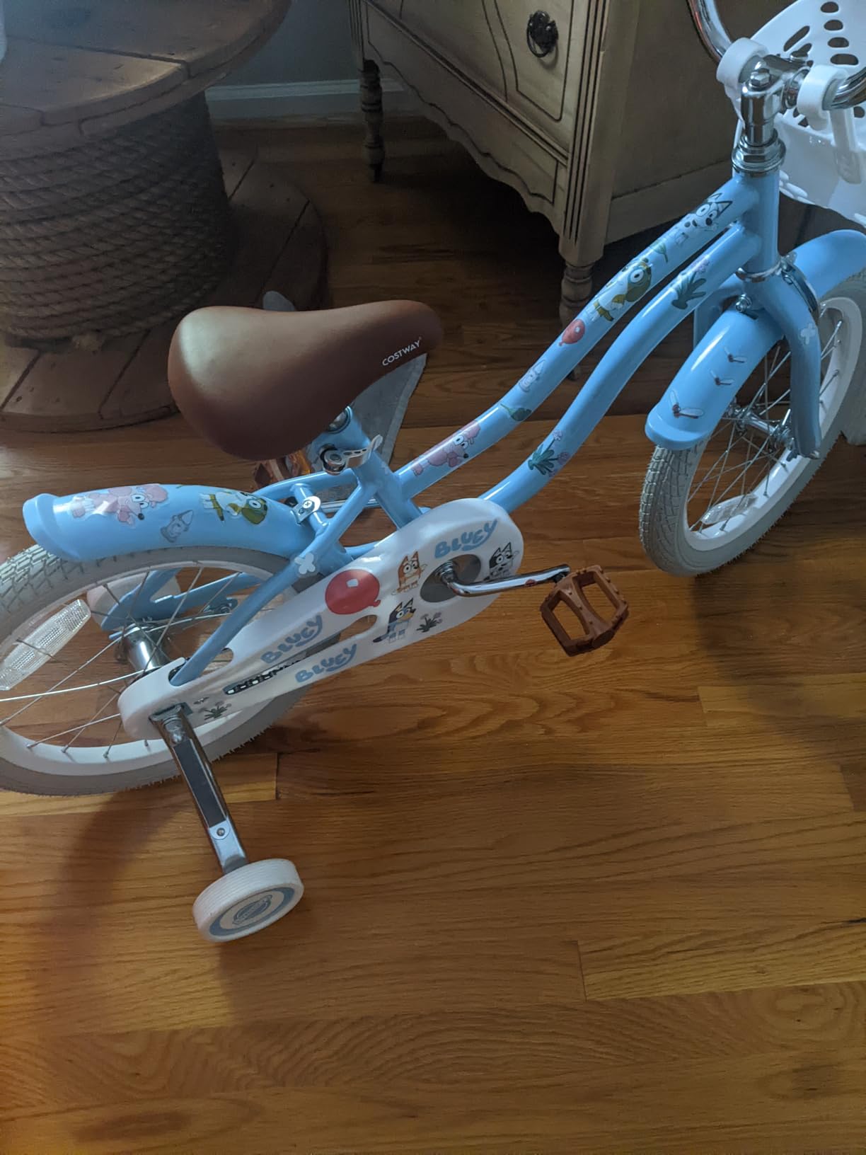 BABY JOY Kids Bike, 12 14 16 18 20 Inch Boys Girls Bike w/Adjustable Seat, Removable Basket, Handbrake & Coaster Brake, Training Wheels or Kickstand, Kids Bicycle with Multi-Color customer photo 2