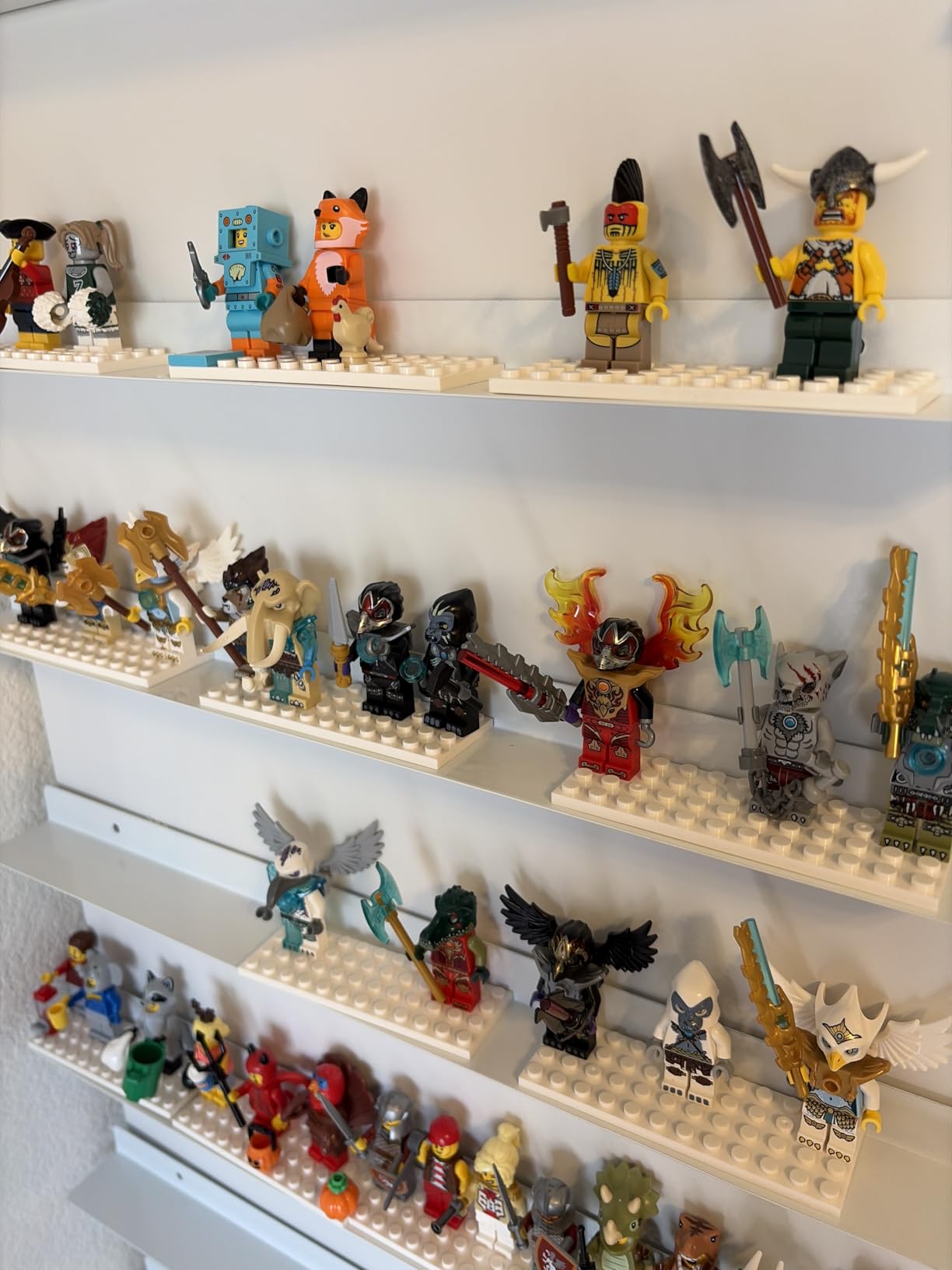 4-Pack Minifigure Display Case, Holds Up to 96 Figures, Mini Action Figure Display Shelf with Brick Building Baseplate, Metal Floating Magnetic Figure Display Cabinet Wall Mount for Lego Minifigure customer photo 2