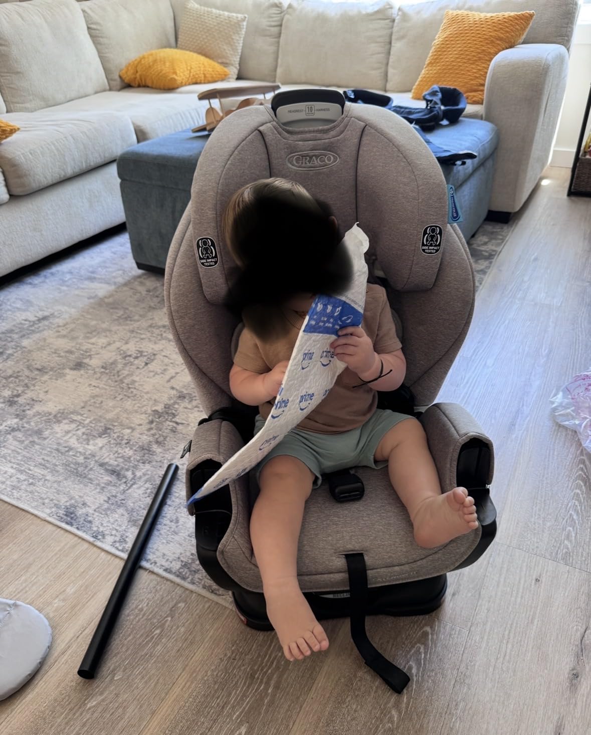 Graco Extend2Fit 3-in-1 Convertible Car Seat, 3 Modes - Rear Facing, Forward Facing Baby Car Seat and Highback Booster Seat, Adjustable Extension Panel for Extra Legroom, Ashten customer photo 1