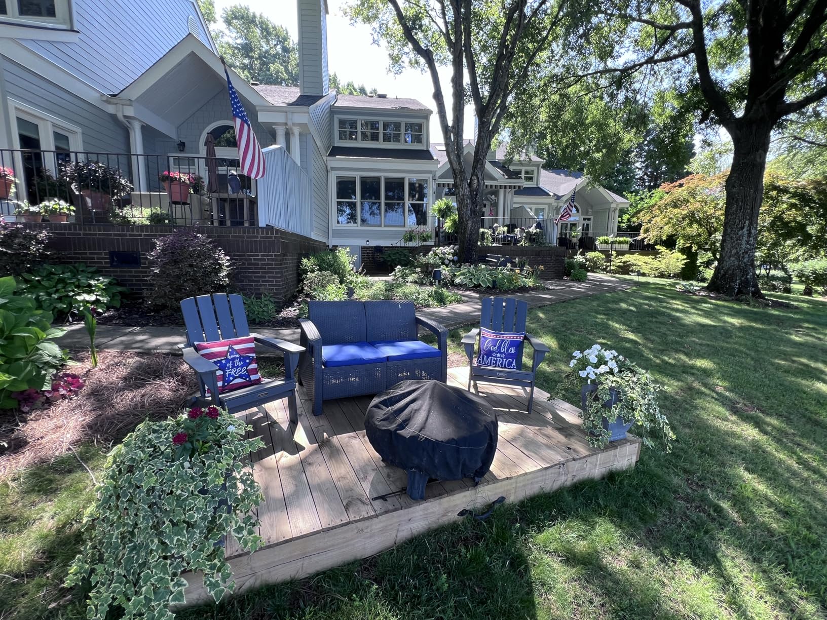 Folding Adirondack Chair, HDPE Adirondack Chairs with 2 Cup Holder, Plastic All-Weather Fire Pit Chairs, Outdoor Lawn Chair for Patio Garden (Grey) customer photo 1