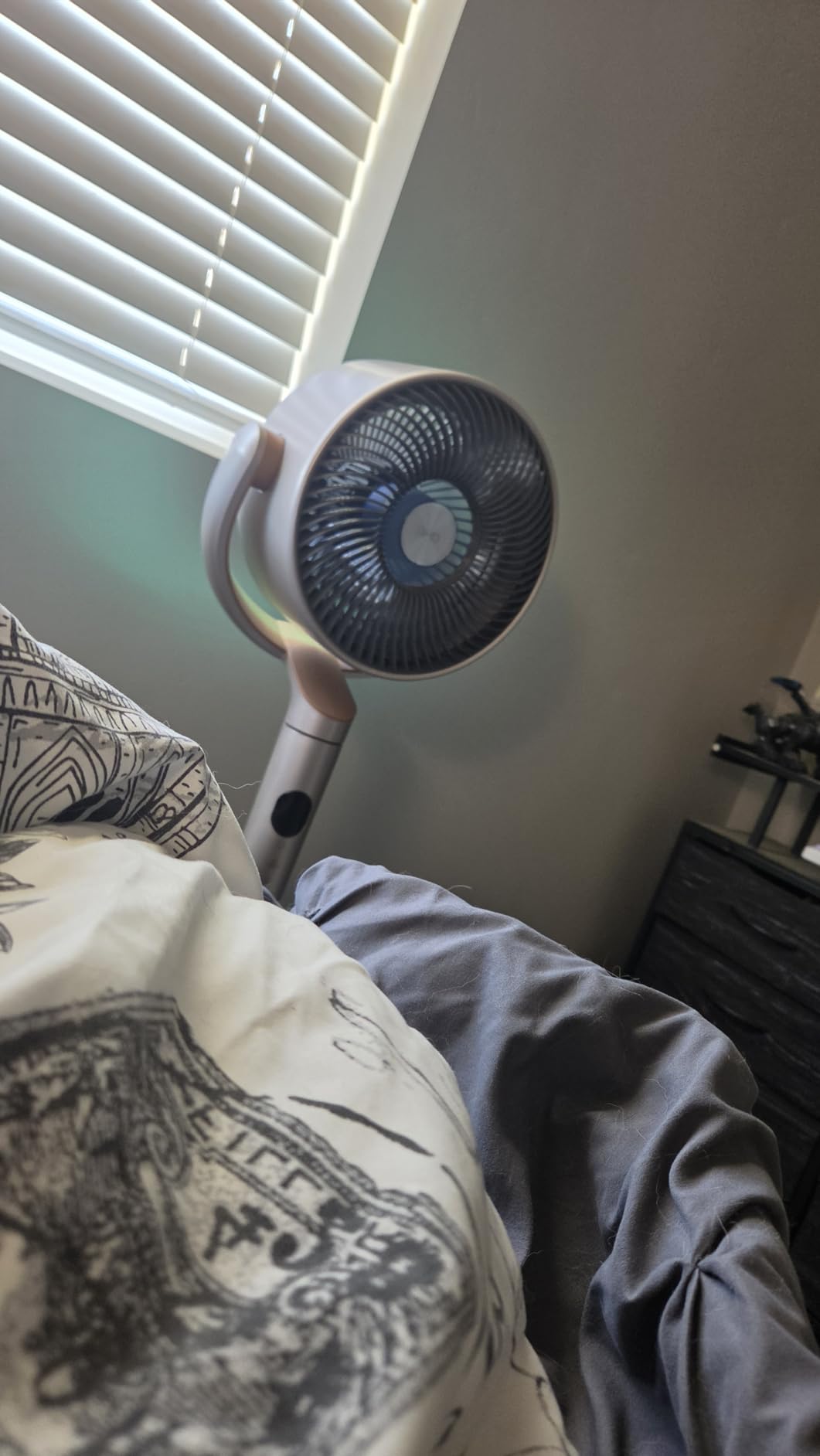 DREO Smart Fan for Bedroom, 120°+120° Omni-Directional Oscillating Fans, 100ft Quiet Pedestal Fan with RGB Light, 9 Speeds, 6 Modes, 20dB, 8H Timer, Wi-Fi/Voice/Alexa, 35-40