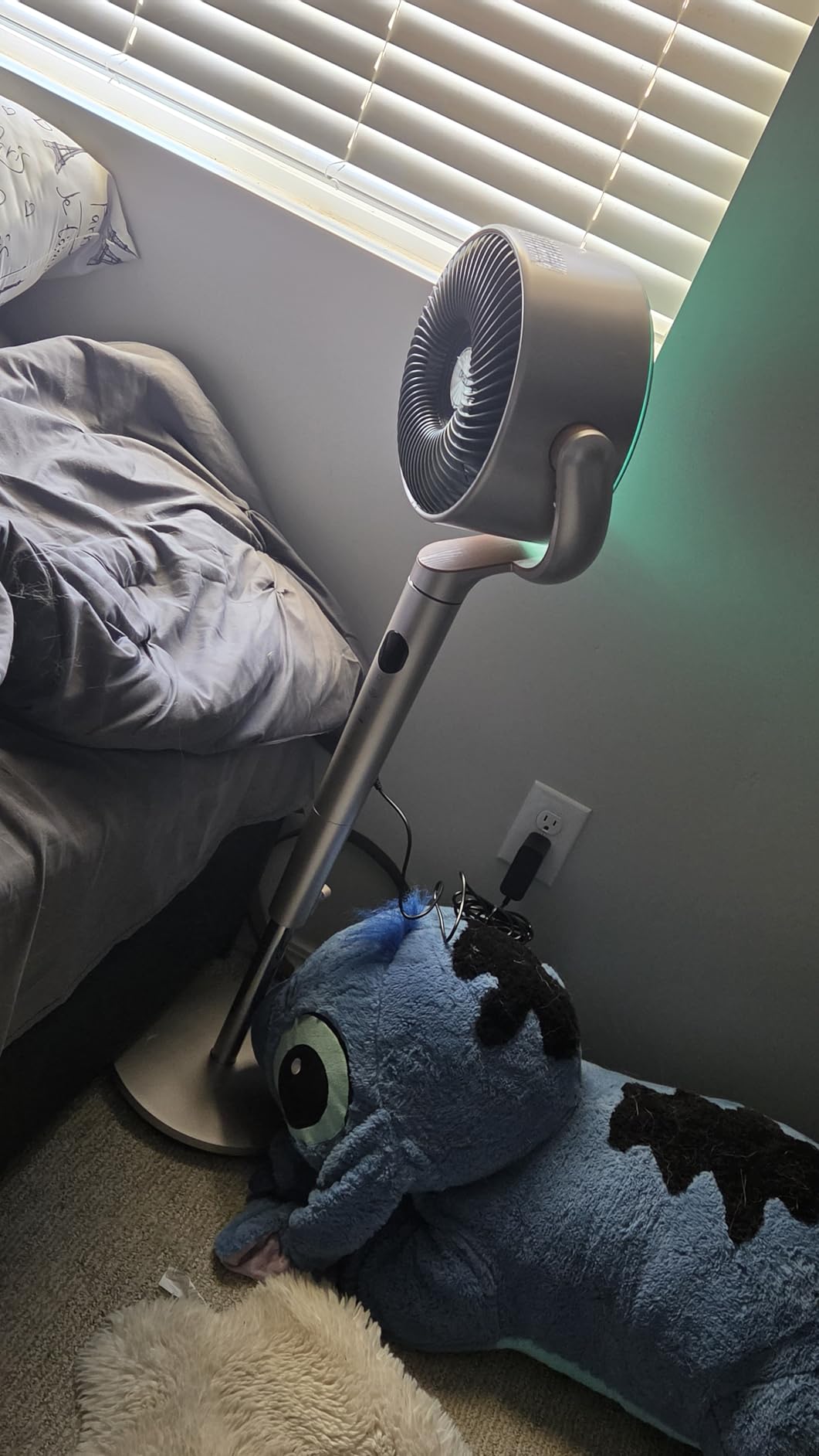 DREO Smart Fan for Bedroom, 120°+120° Omni-Directional Oscillating Fans, 100ft Quiet Pedestal Fan with RGB Light, 9 Speeds, 6 Modes, 20dB, 8H Timer, Wi-Fi/Voice/Alexa, 35-40