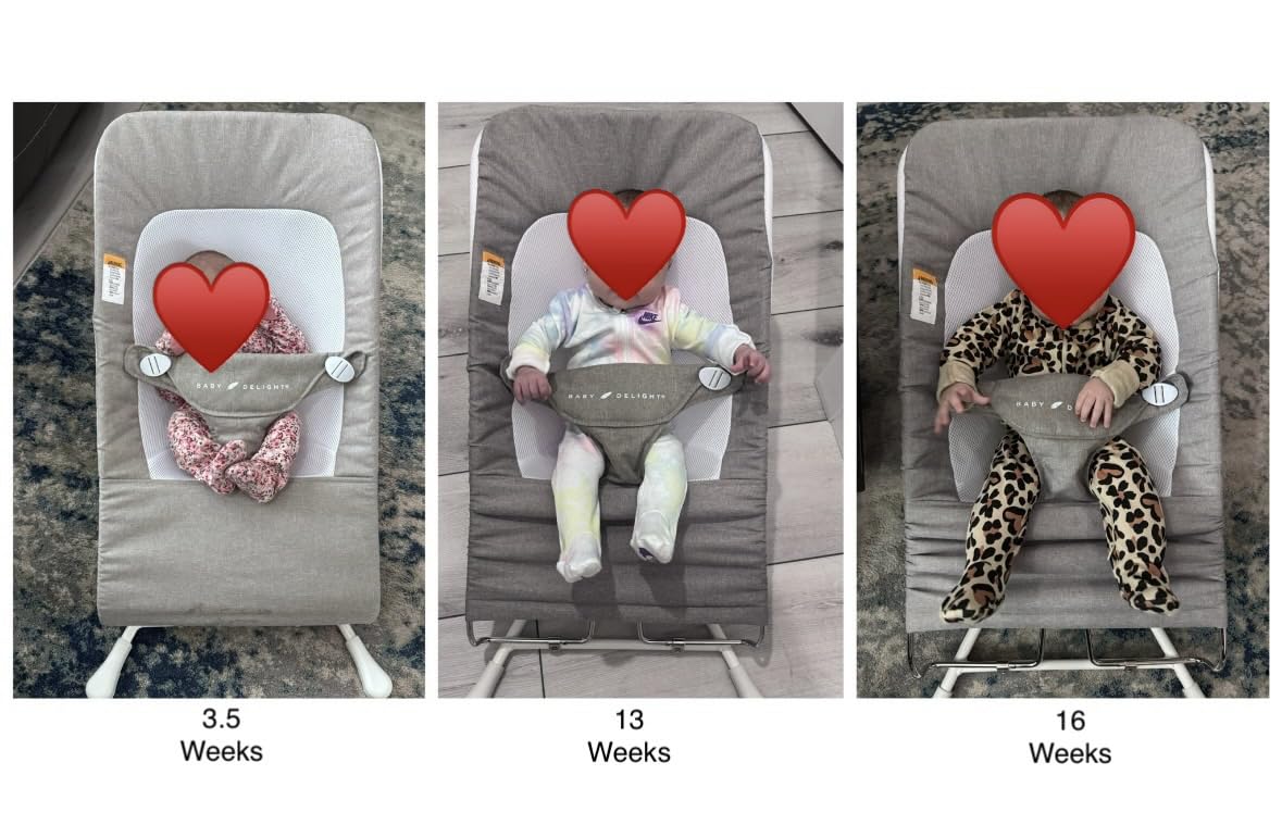 Baby Delight Highland Baby Bouncer | Infant | 0-6 Months | 3-Position Recline | Sage Tweed customer photo 2