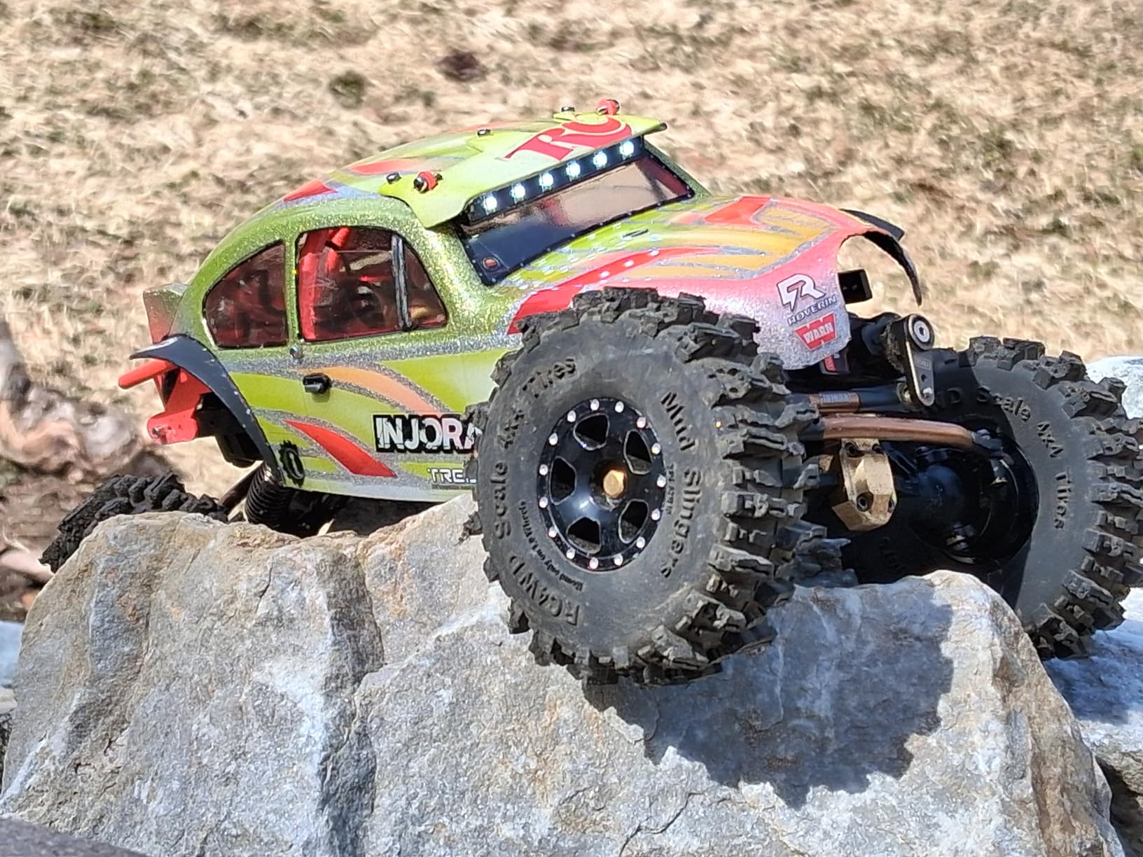 INJORA BUG24 Body with Roll Cage for 1/24 Axial SCX24 C10 JLU Bronco Base Camp 4Runner Upgrade(Orange) customer photo 1