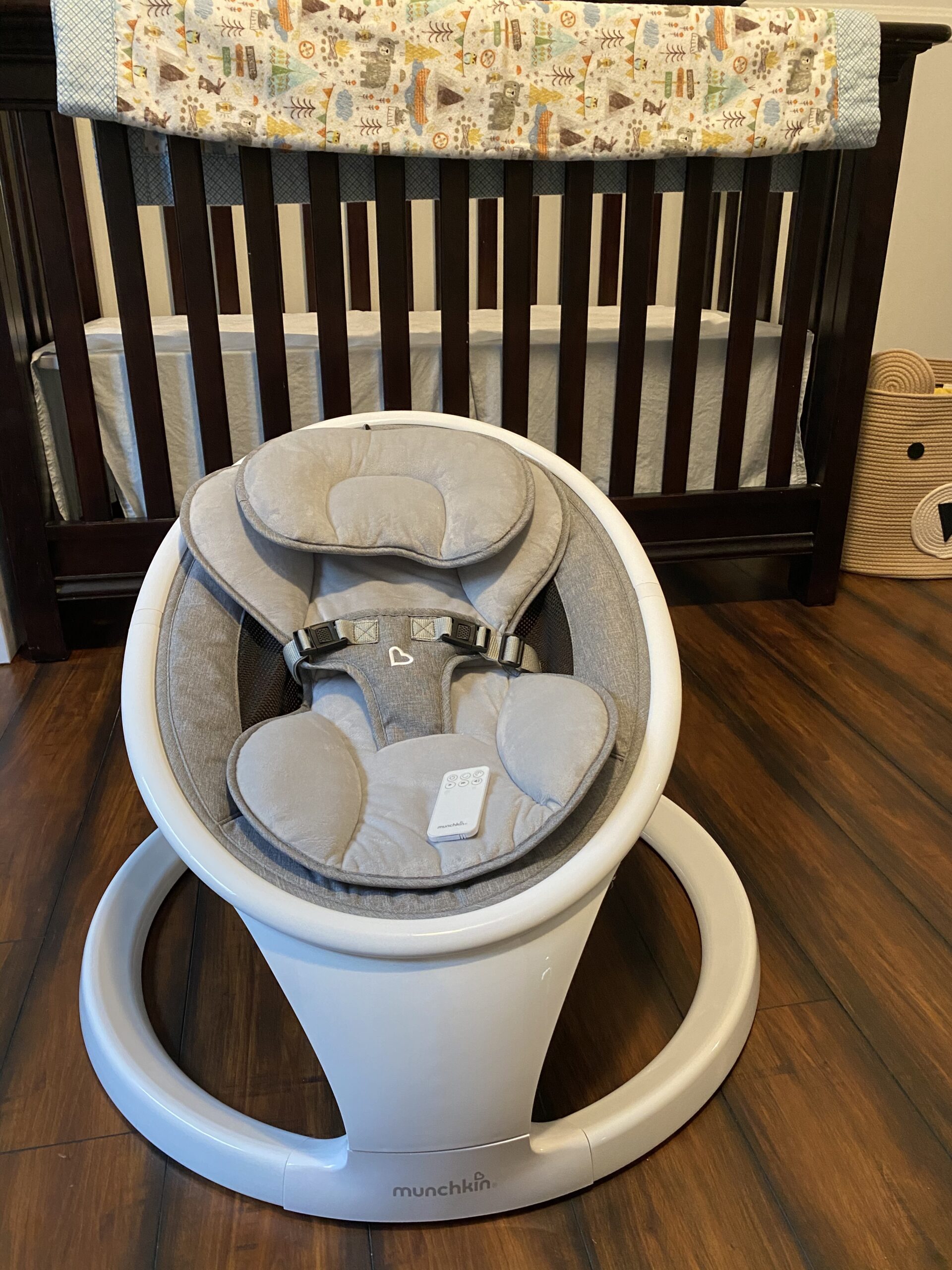 Munchkin Electric Baby Swing with Vibration - Portable Swing for Newborn and Infant, Bluetooth-Enabled Smart Seat with Music, Motion, and Sounds, Light Grey customer photo 2