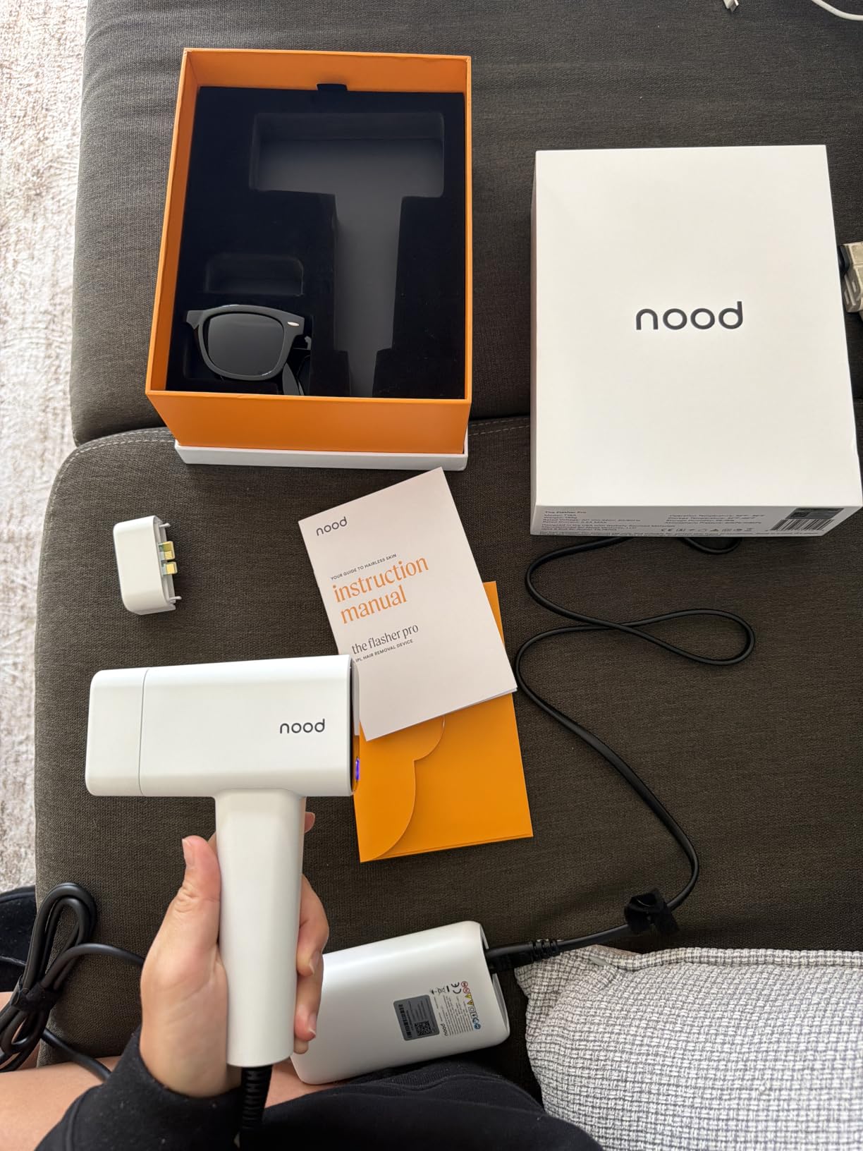 Nood Flasher Pro -- Forbes Best Product 2026 -- IPL Laser Hair Removal Device For At Home Use -- Pain-Free, Permanent, Visible Results After First Use & Works Everywhere Hair Grows -- Gloss White customer photo 1