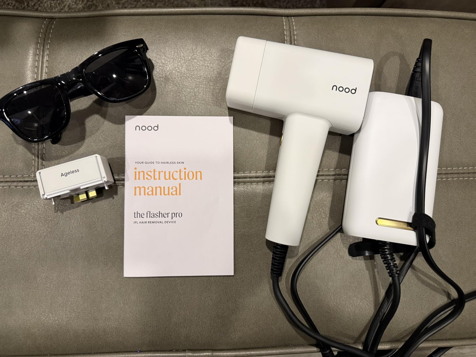 Nood Flasher Pro -- Forbes Best Product 2026 -- IPL Laser Hair Removal Device For At Home Use -- Pain-Free, Permanent, Visible Results After First Use & Works Everywhere Hair Grows -- Gloss White customer photo 2