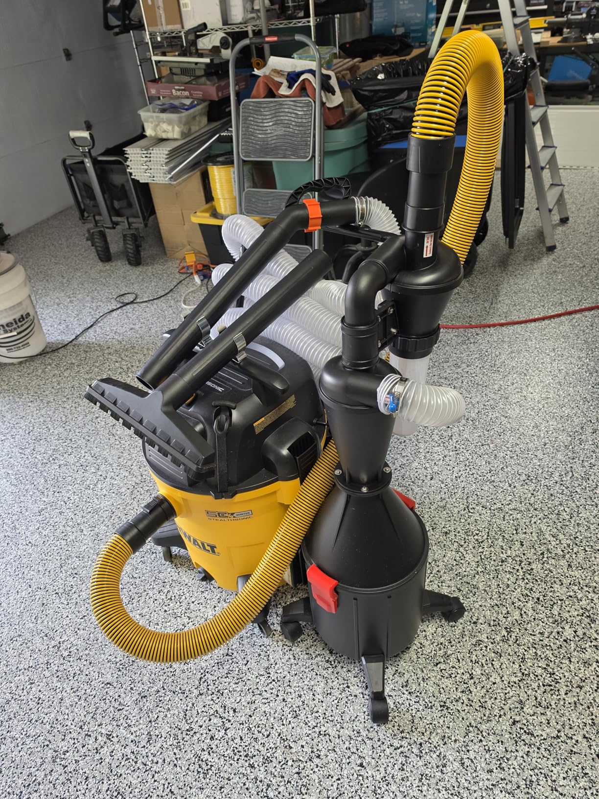 2 in 1 Dust Cyclone Collector Separation Vacuum Cleaner Wall Mounted Wheeled Modes Dust Collector customer photo 2