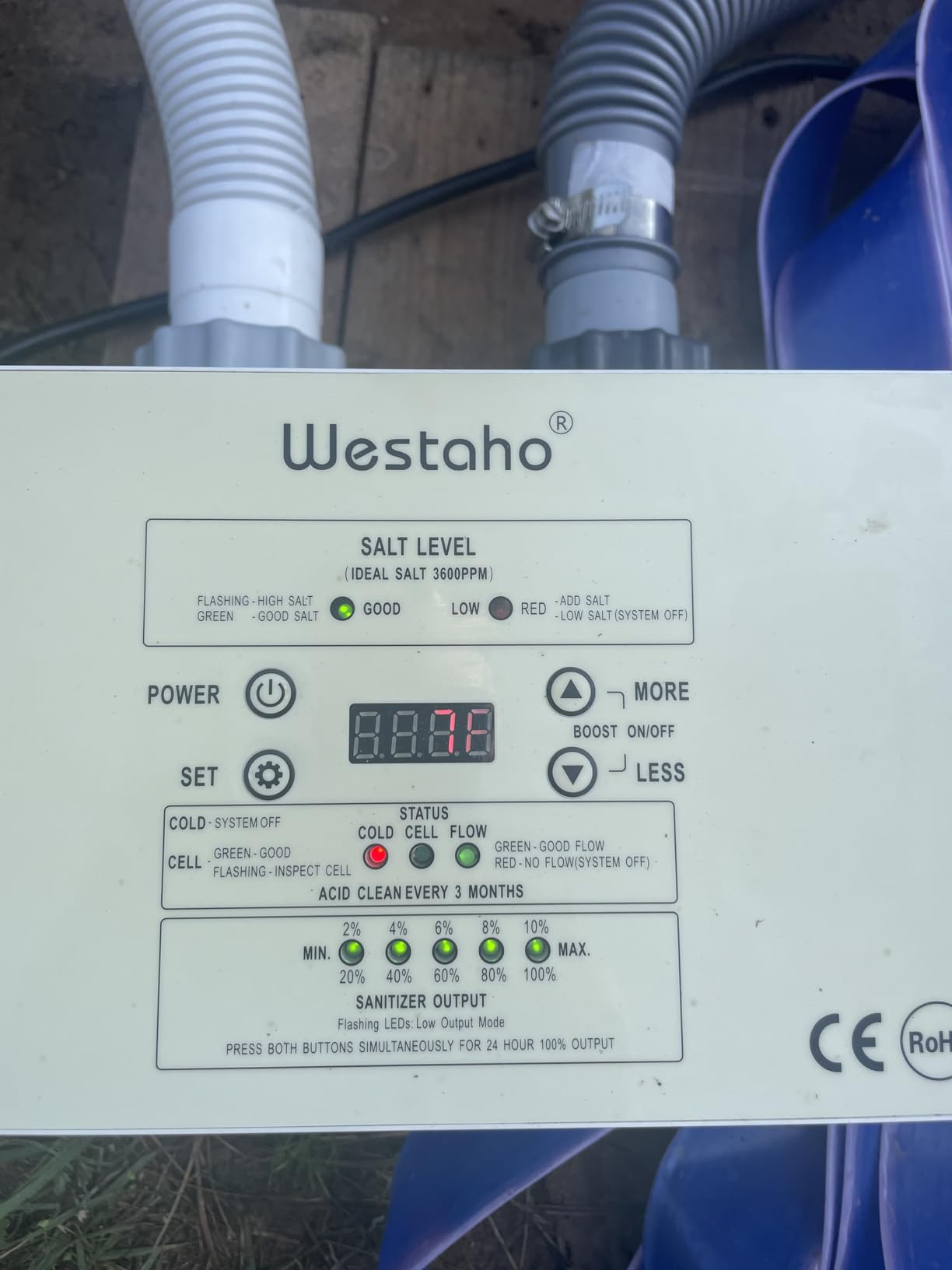 Salt Chlorine Generator, Westaho Salt Water Pool Chlorinator System with USA-Made Titanium Cells, for Above Ground Pools Up to 15,000 Gallons, Compatible with Intex Pools, IP66 Waterproof customer photo 1