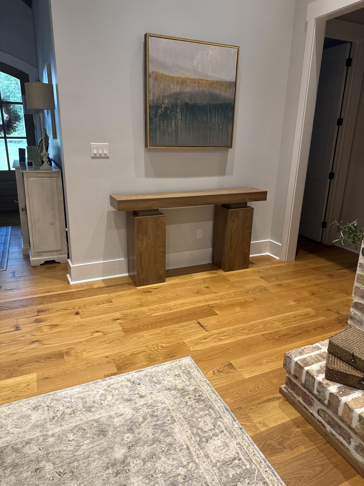 Tribesigns 63-Inch Long Console Table, Farmhouse Entryway Table Behind Couch, Wooden Foyer Stand Entry Station, Modern Hallway Accent Furniture, Natural Wood Finish customer photo 1