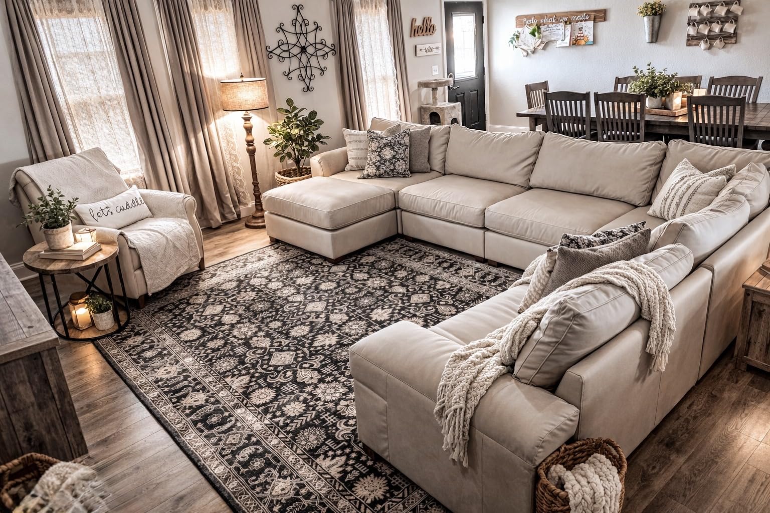 EASE MOOSE Oversized Modular Sectional Sofa, Leather Sectional Couch with Deep Seat, Extra Large L Shaped Couch, Modern Comfy Scratch Resistant Faux Leather Material Sofa, Beige customer photo 2
