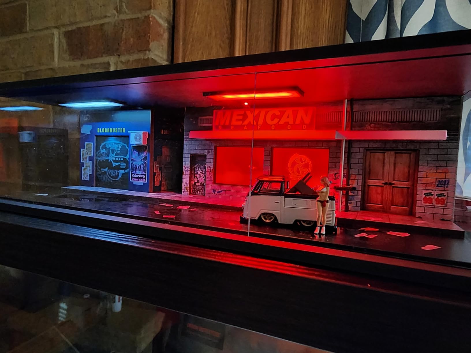 1:64 Neon Style LED Display Diorama - Model Scene with UV Printing, Multi-Color Lights & Accessories - for Diecast Cars & Figures (Vehicles Not Included) customer photo 1