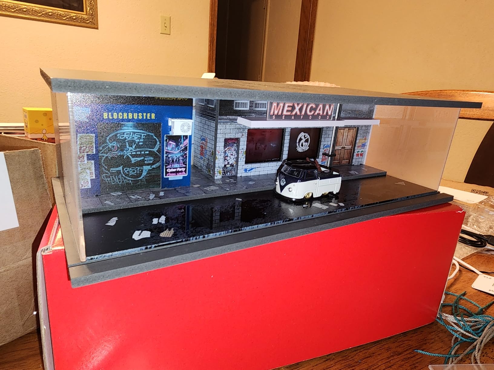 1:64 Neon Style LED Display Diorama - Model Scene with UV Printing, Multi-Color Lights & Accessories - for Diecast Cars & Figures (Vehicles Not Included) customer photo 2