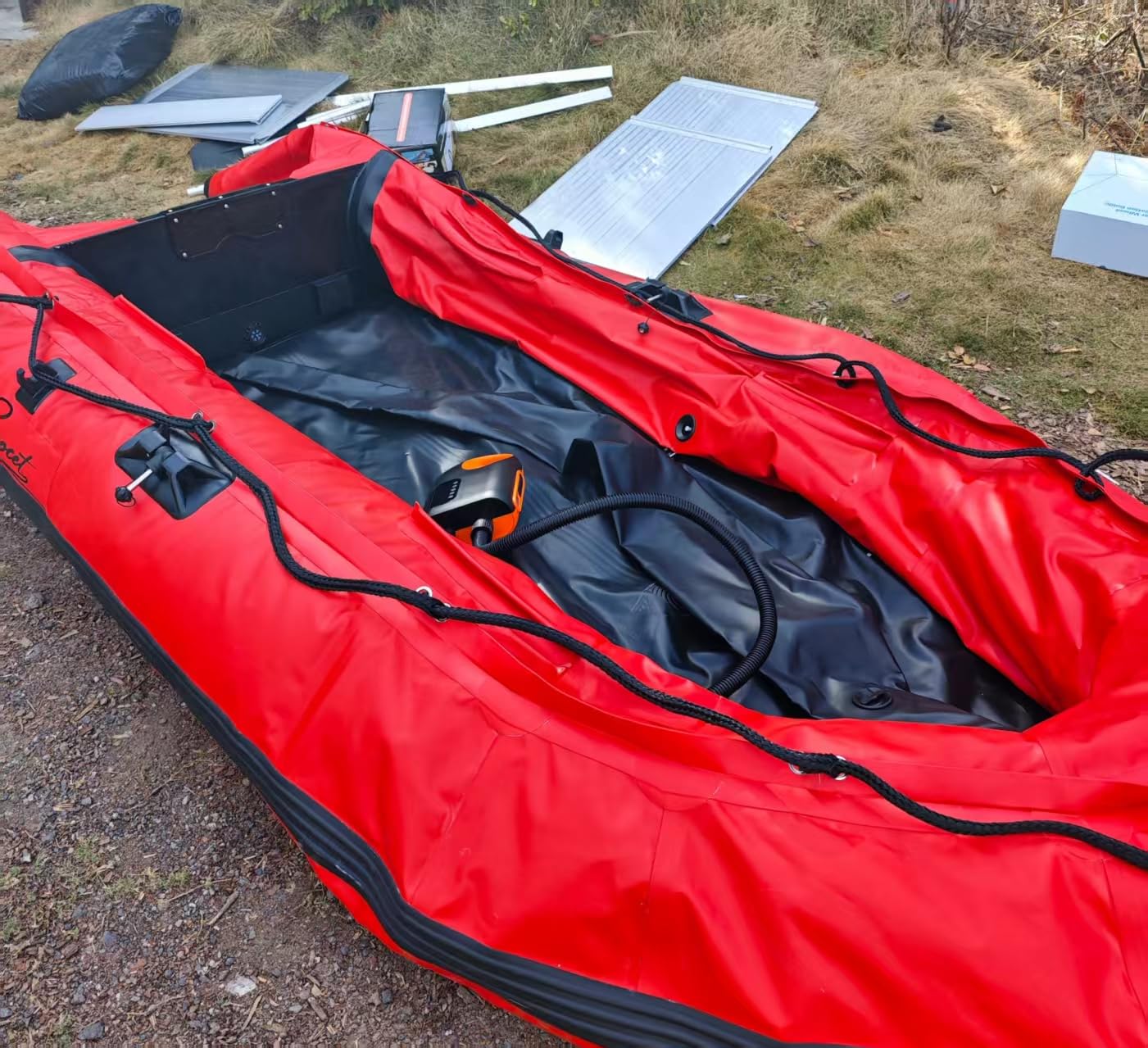 EXOCET Inflatable Dinghy Boat 2-8P USCG Alum Transom V-Hull 4Cham | Hextex 0.9mm PVC, Alum Transom/Floor, Quick Setup, USCG Certification, 5-15HP Motor, 3 Years Warranty, Adult customer photo 2