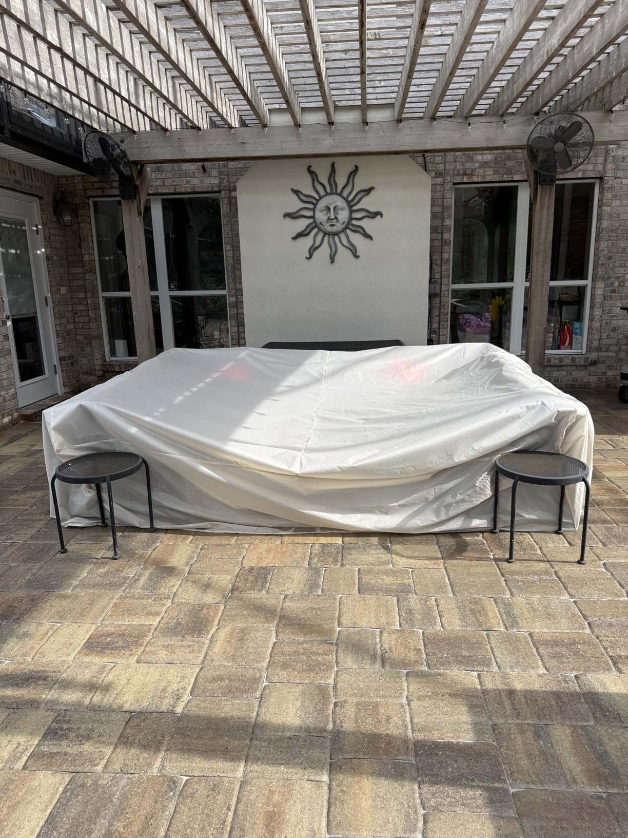Rattaner 9 Pieces Outdoor Sectional All-Weather Wicker Patio Furniture Set with Glass Patio Table, Non-Slip Cushions and Waterproof Covers, Khaki customer photo 1