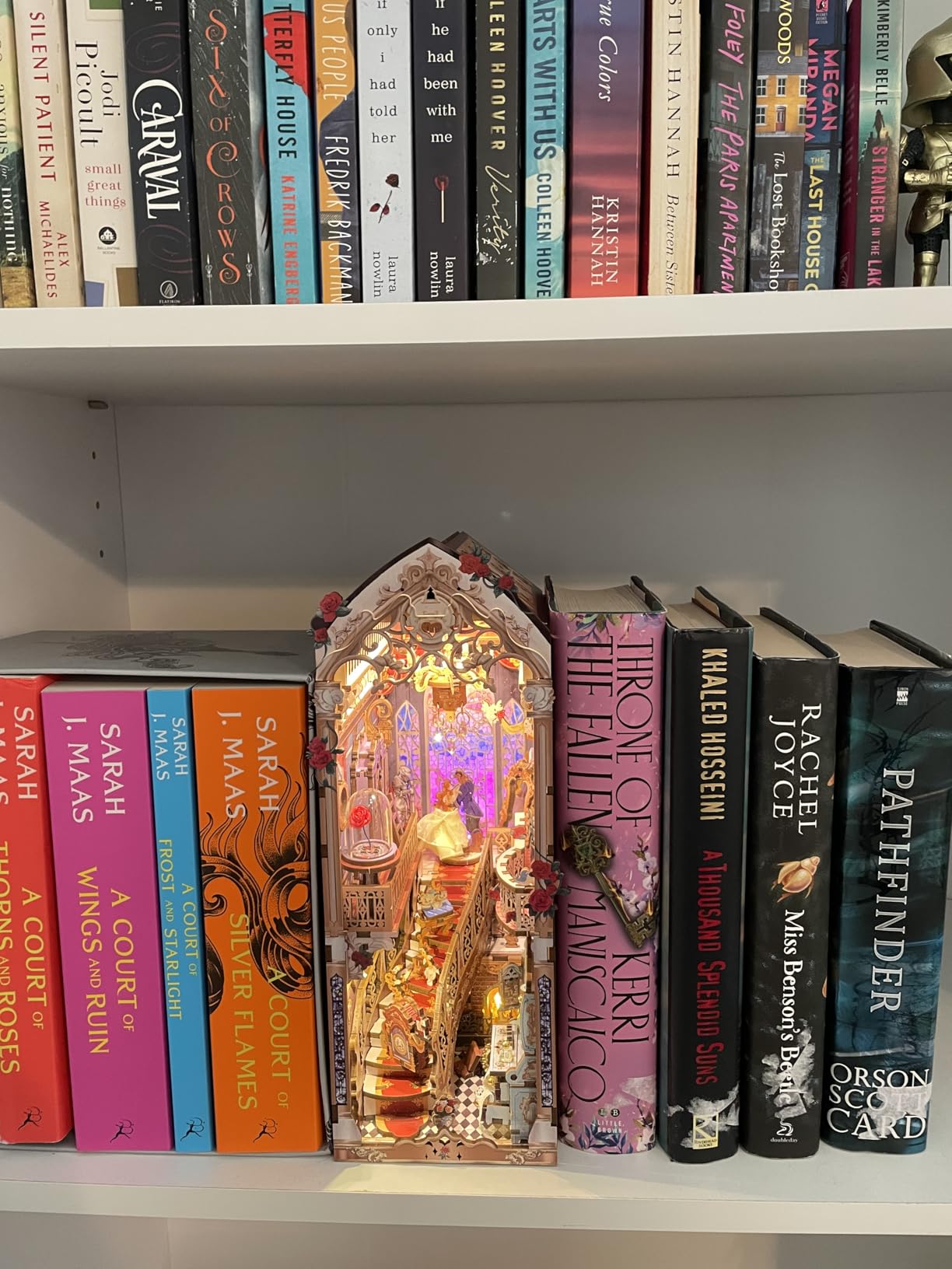 Tonecheer DIY Book Nook Kit for Adults, 3D Wooden Puzzle Bookend Miniature House Kit, Booknook Bookshelf Insert Decor with Dust Cover and LED Lights Gifts (Clock Tower) customer photo 2