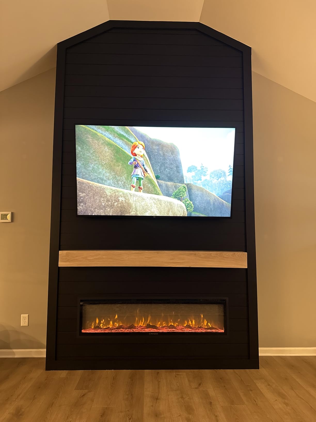 Westinghouse 60 Inch Electric Fireplace Heater, Compatible with Alexa & Google Home, Wall Mount or in-Wall Recessed Fireplace Insert, 24 Hour Timer, Color Changing Flames, 750W/1500W Indoor Heater customer photo 2