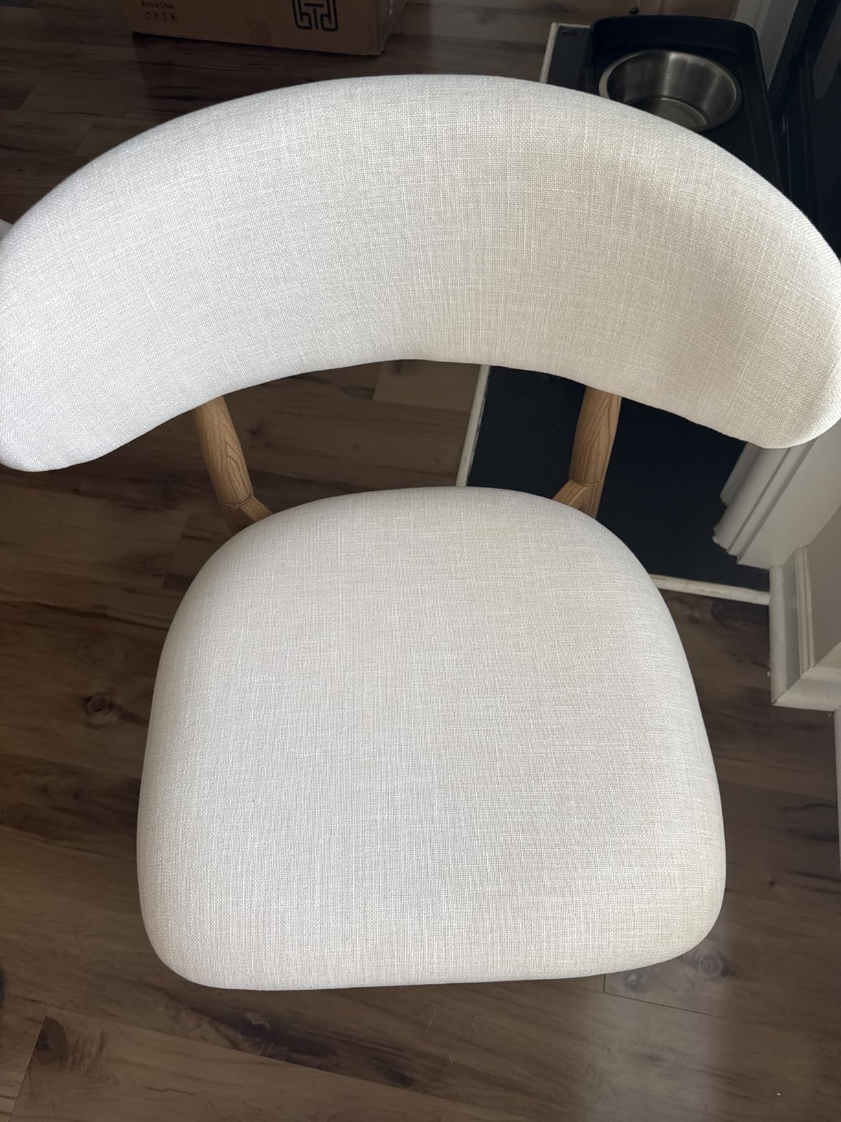 UVV Dining Chairs Set of 4, Metal Kitchen Chairs with Modern Fabric Upholstered for Dining Room, Beige customer photo 1