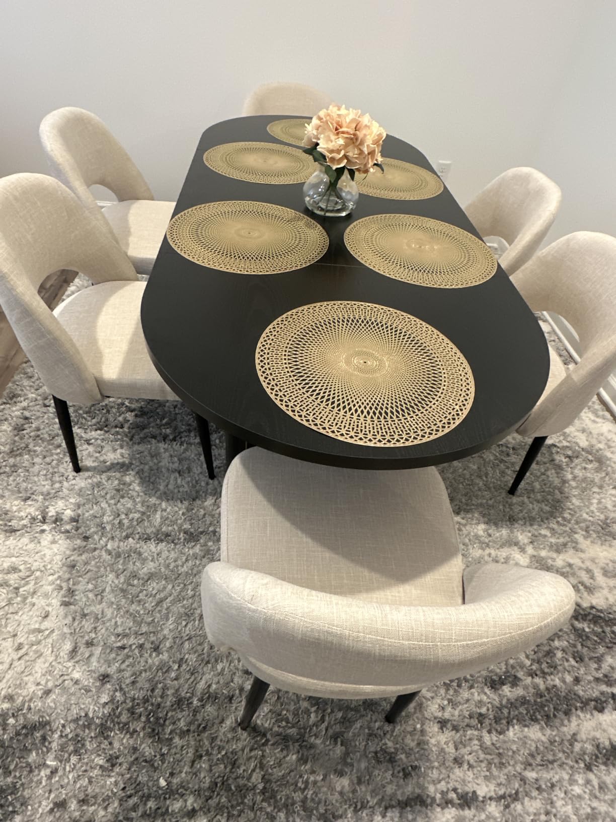 41 in-78 in Extendable Dining Room Table for 4-8, Round Expandable Kitchen Table with Fluted Base, Modern Farmhouse Oval Dinner Tables for Dining Room Kitchen Living Room (Natural) customer photo 1