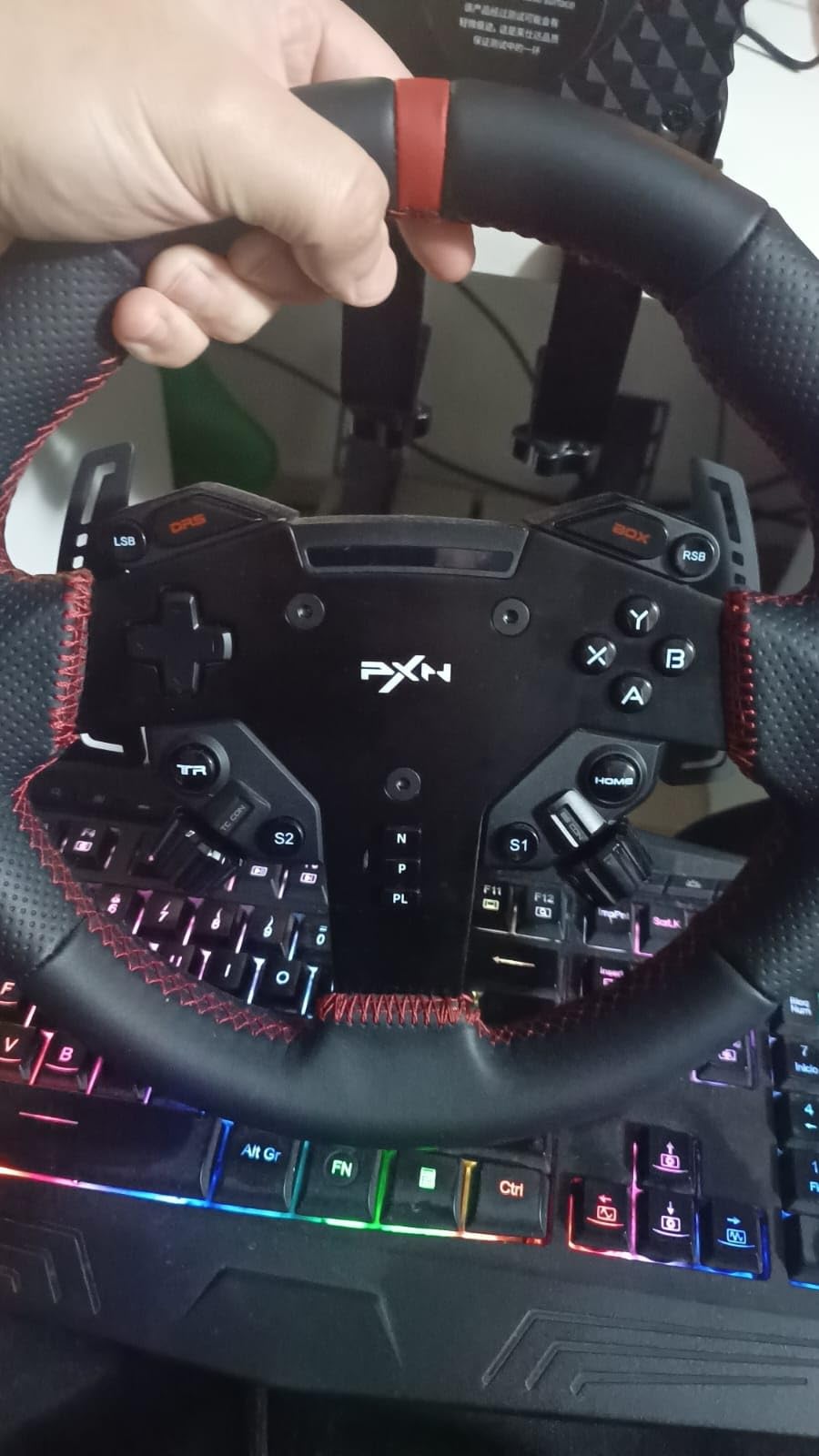 PXN VD4 Direct Drive Sim Racing Wheel Bundle for PC, 4Nm Force Feedback Servo Motor Base with Quick Release Wheel, Hall Effect Metal Pedals, Desk Clamp Included customer photo 1