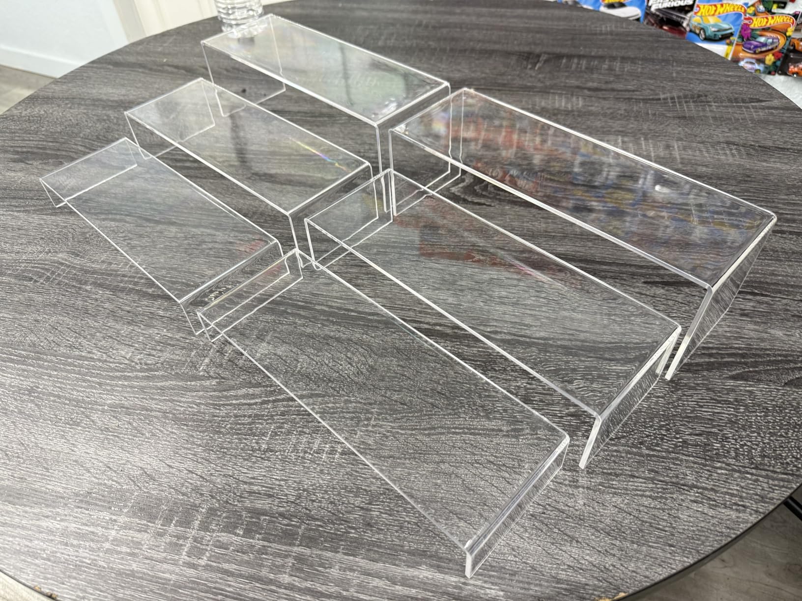 6PCS Acrylic Display Risers, 12'' Large Acrylic Risers Display Stands, Tiered Shelves for Gemstone, Curio, Figurines, Collectibles and Home Deco customer photo 2