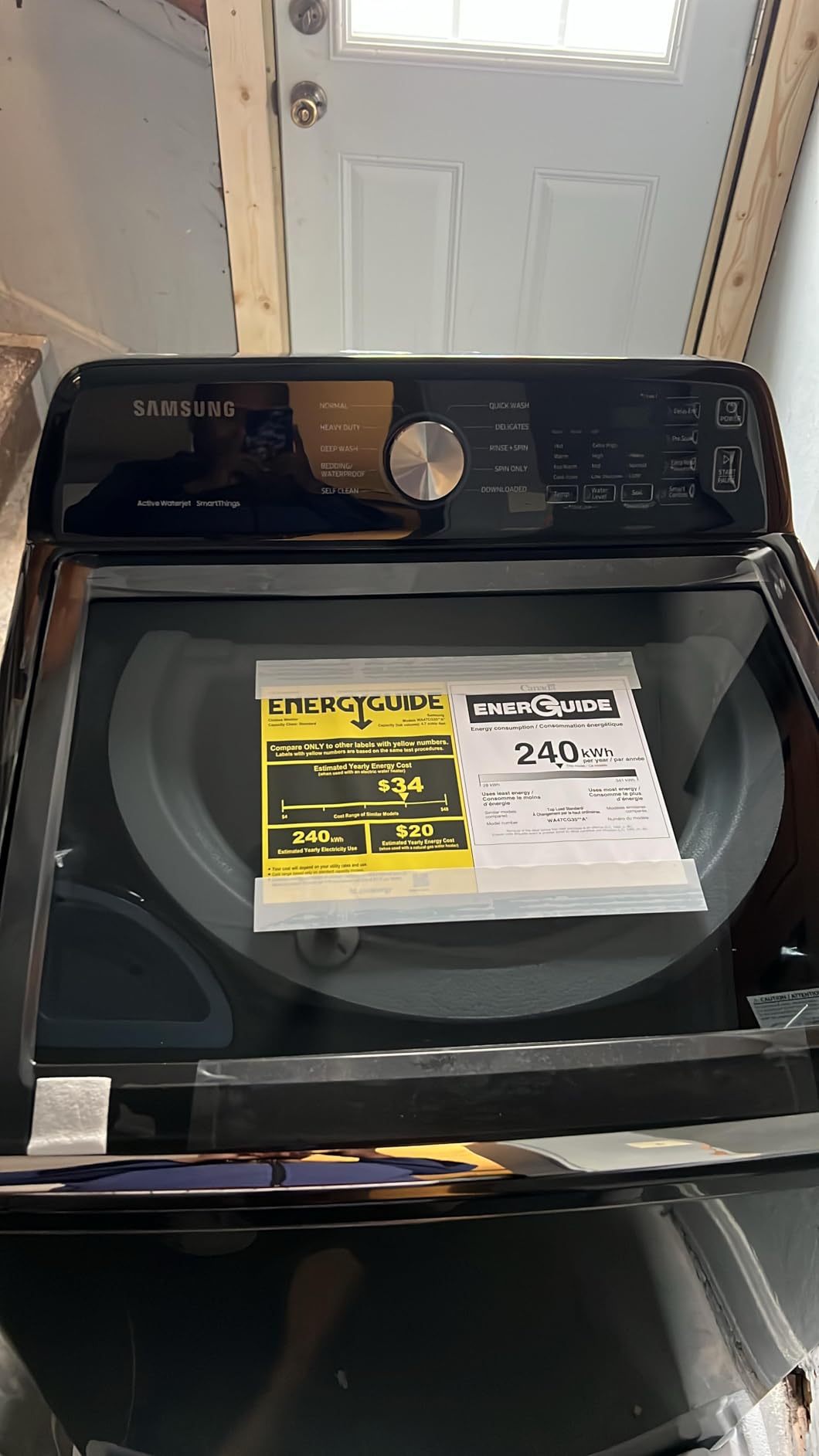 Samsung Smart 4.7 Cu Ft Top Load Washer and 7.4 Cu Ft Electric Dryer Set with Sensor Dry, Low Vibration Quiet Wash, Black customer photo 2