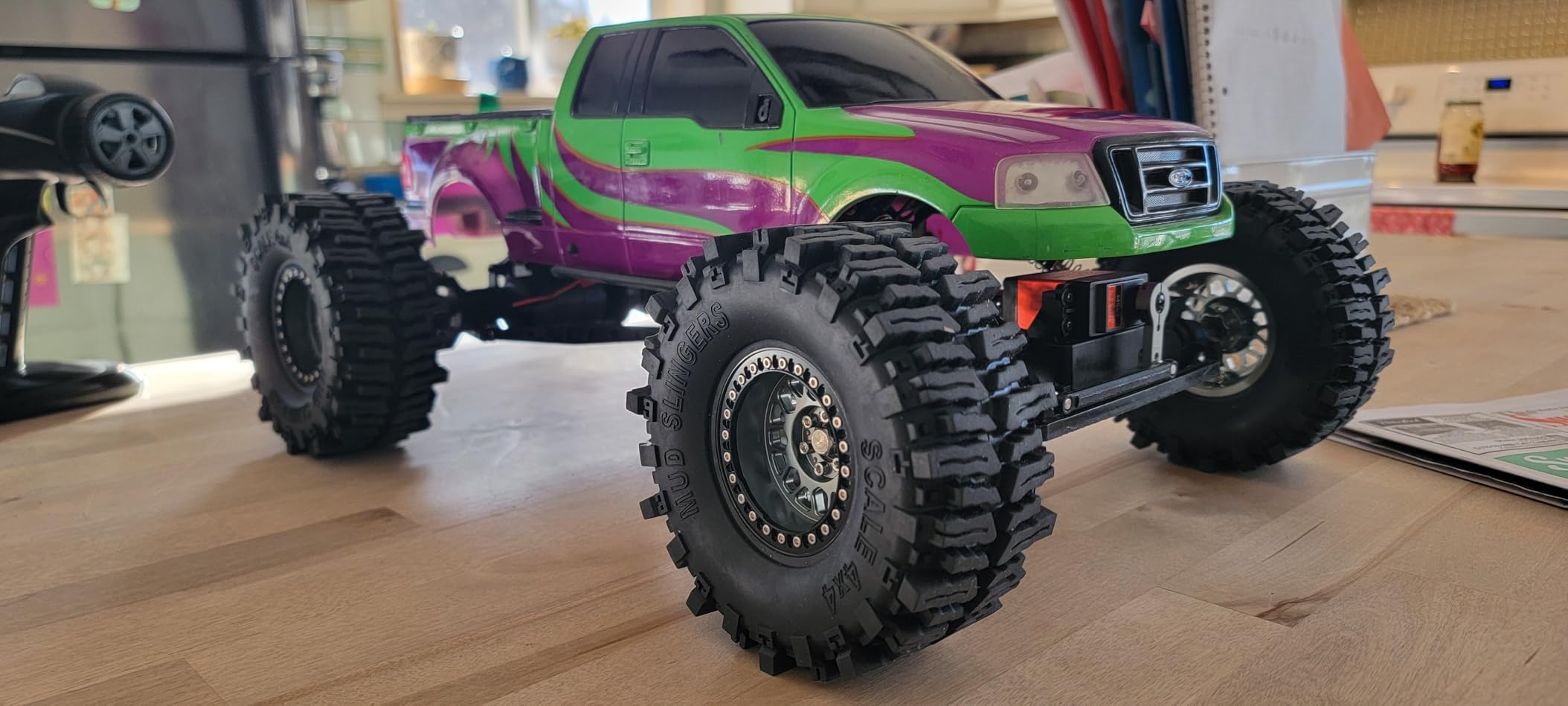 Aluminum 2.2 Wheel Tires for 1/10 SCX10 SCX10 II SCX10 III SCX10 Pro TRX4 TRX6 Gen7/8 D90 VS4-10 MST CFX RC Crawler Car,2.2 Beadlock Wheel Off Road Buggy Rally RC Truck Tires,Silver customer photo 1
