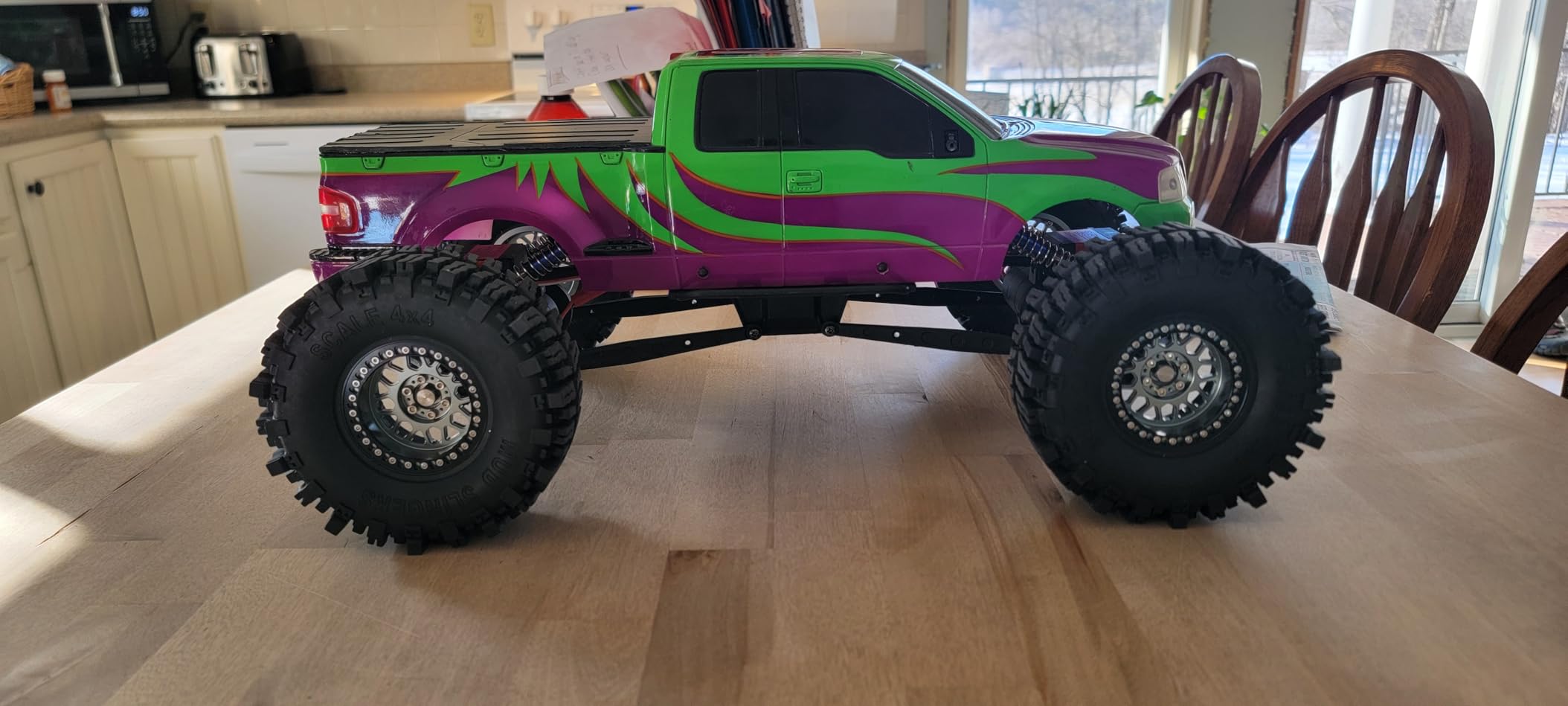 Aluminum 2.2 Wheel Tires for 1/10 SCX10 SCX10 II SCX10 III SCX10 Pro TRX4 TRX6 Gen7/8 D90 VS4-10 MST CFX RC Crawler Car,2.2 Beadlock Wheel Off Road Buggy Rally RC Truck Tires,Silver customer photo 2