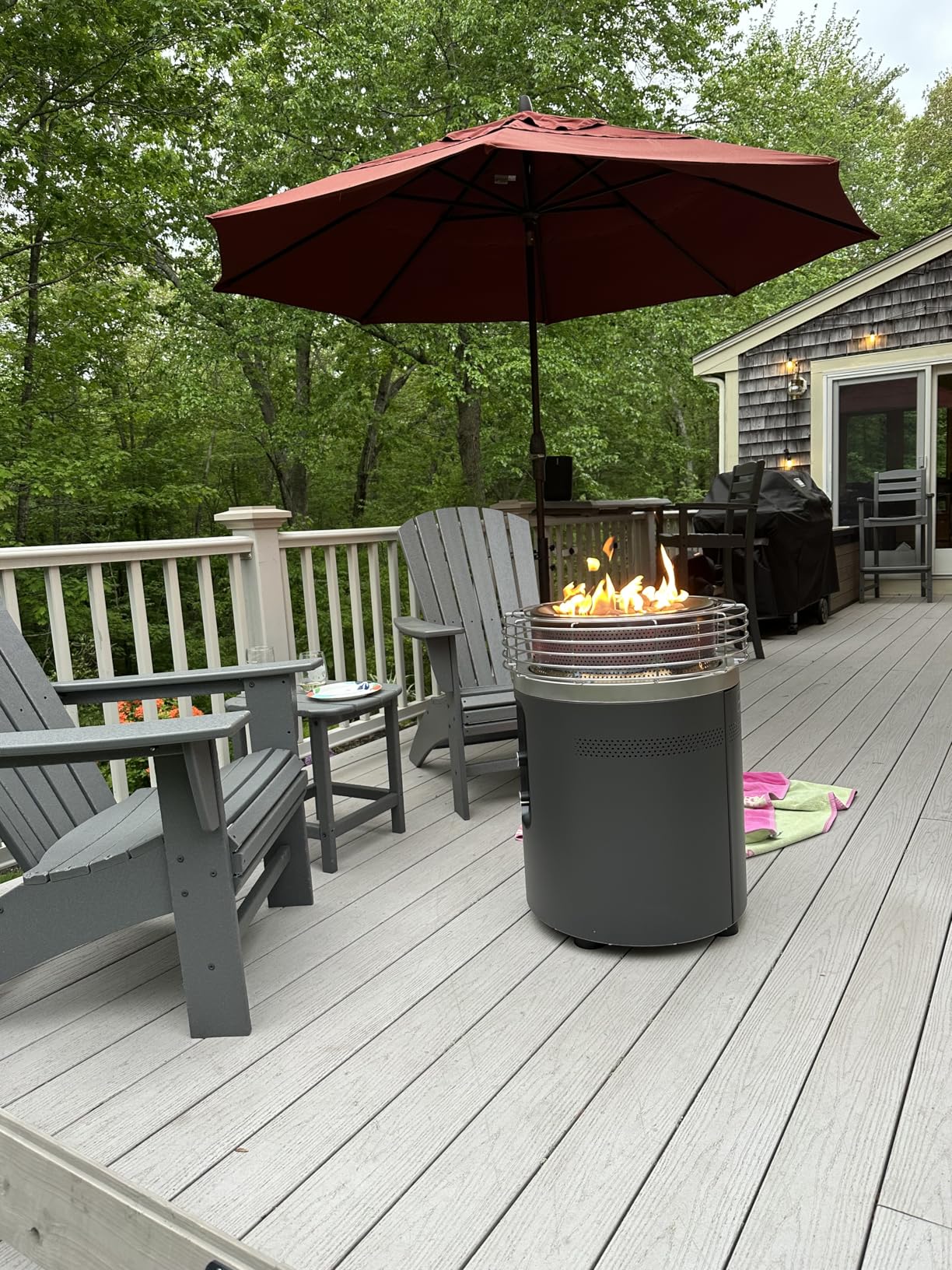 Ninja Fireside360 Outdoor Heater and Fire Pit, 3 Modes with Flame and Heat Settings, Portable Smokeless Propane Design for Patio Deck and Camping, 80,000 BTU, Black, OF101BK customer photo 1