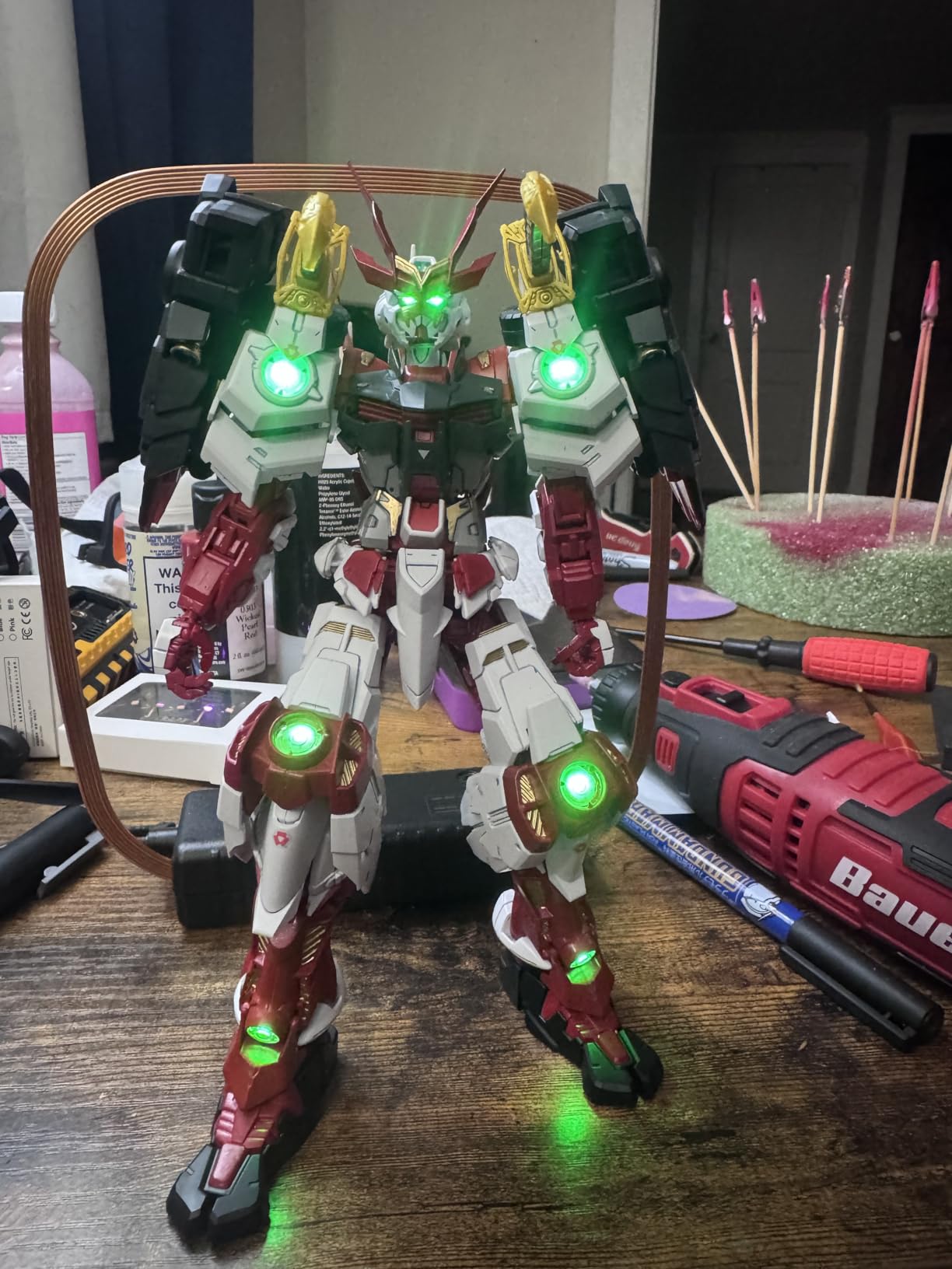 Magnetic Field Sensing LED Light Beads, for Gundam Model PG MG RG HG MGSD, for Lego Building Blocks, for Bandai (Green x 10 Light Beads, T3) customer photo 1