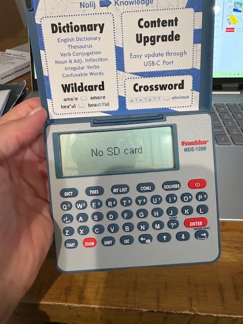Franklin MDE-1200 Electronic Dictionary and Thesaurus - English Dictionary, Synonyms, Spell Checker, Word Games, Grammar Tools, Digital Dictionary, Portable Device with LCD Screen customer photo 1