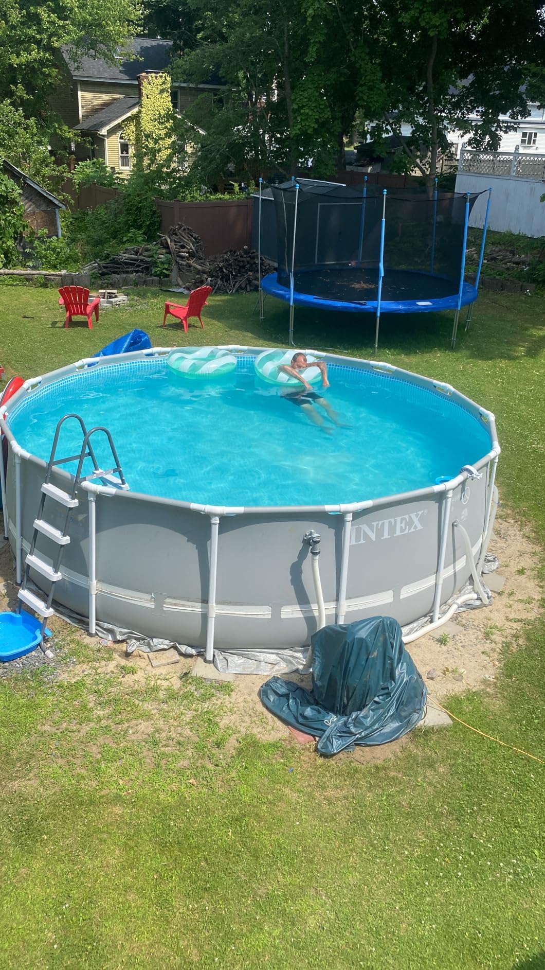 INTEX Ultra XTR 18 ft x 52 in Above Ground Pool Set, Round Swimming Pool with Steel Frame, 2100 GPH Sand Filter Pump, Ladder, Cover, & Ground Cloth customer photo 2