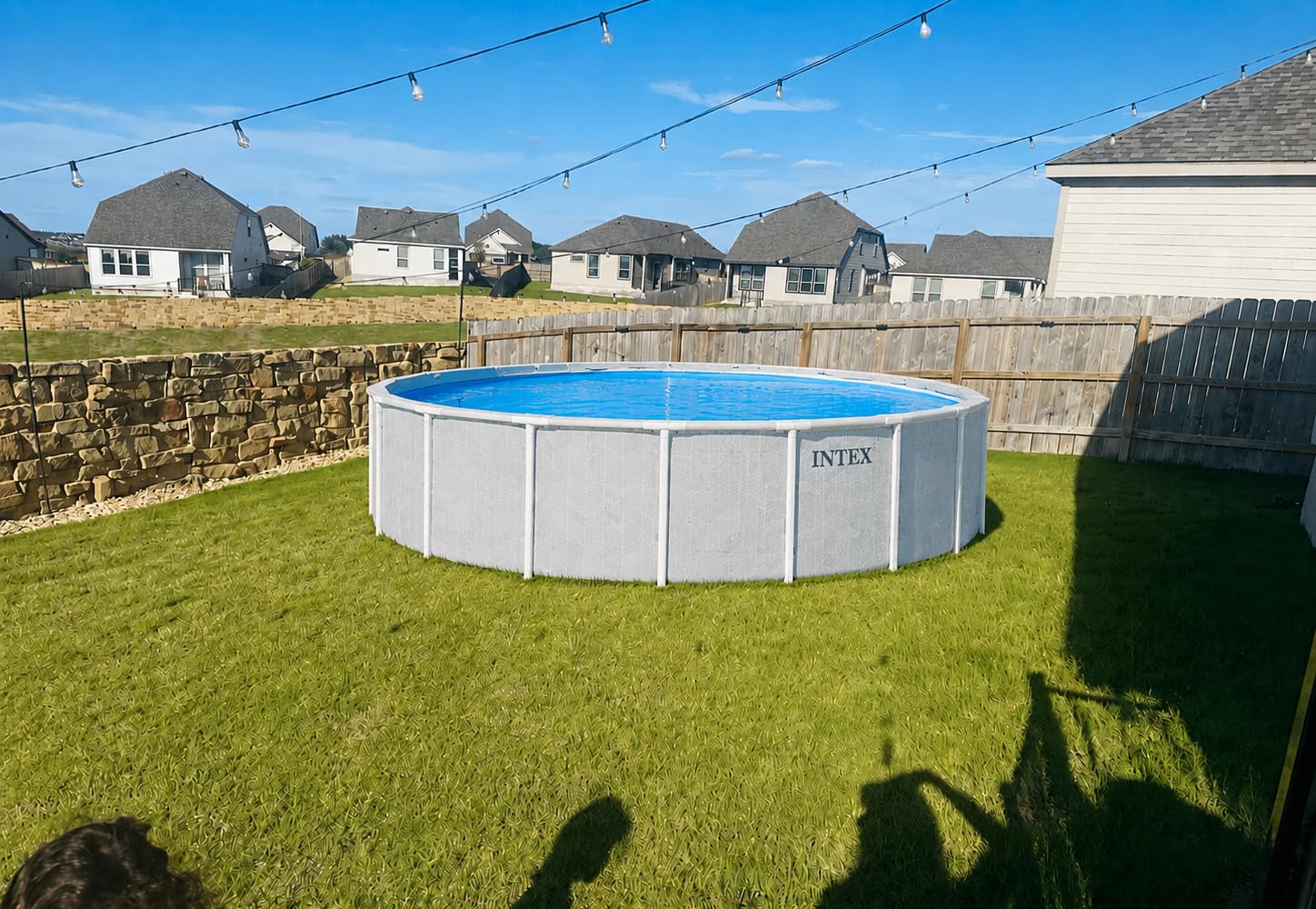 INTEX 26745EP 16ft X 48in Chevron Prism Frame Premium Above Ground Swimming Pool Set with 1500 GPH Filter Pump, Removable Ladder, Ground Cloth, Pool Cover customer photo 1