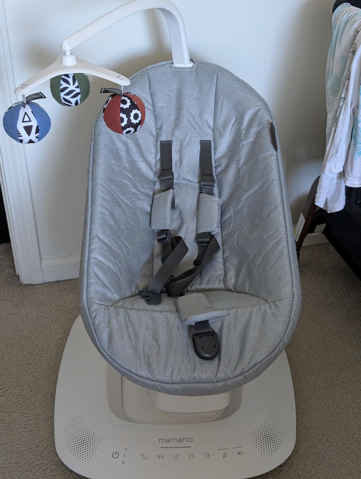 UPPAbaby Mamaroo Smart Swing - Customizable Soothing Modes with MotionSync Technology - Infant Recline + Bluetooth Enabled - Included Newborn Insert customer photo 2