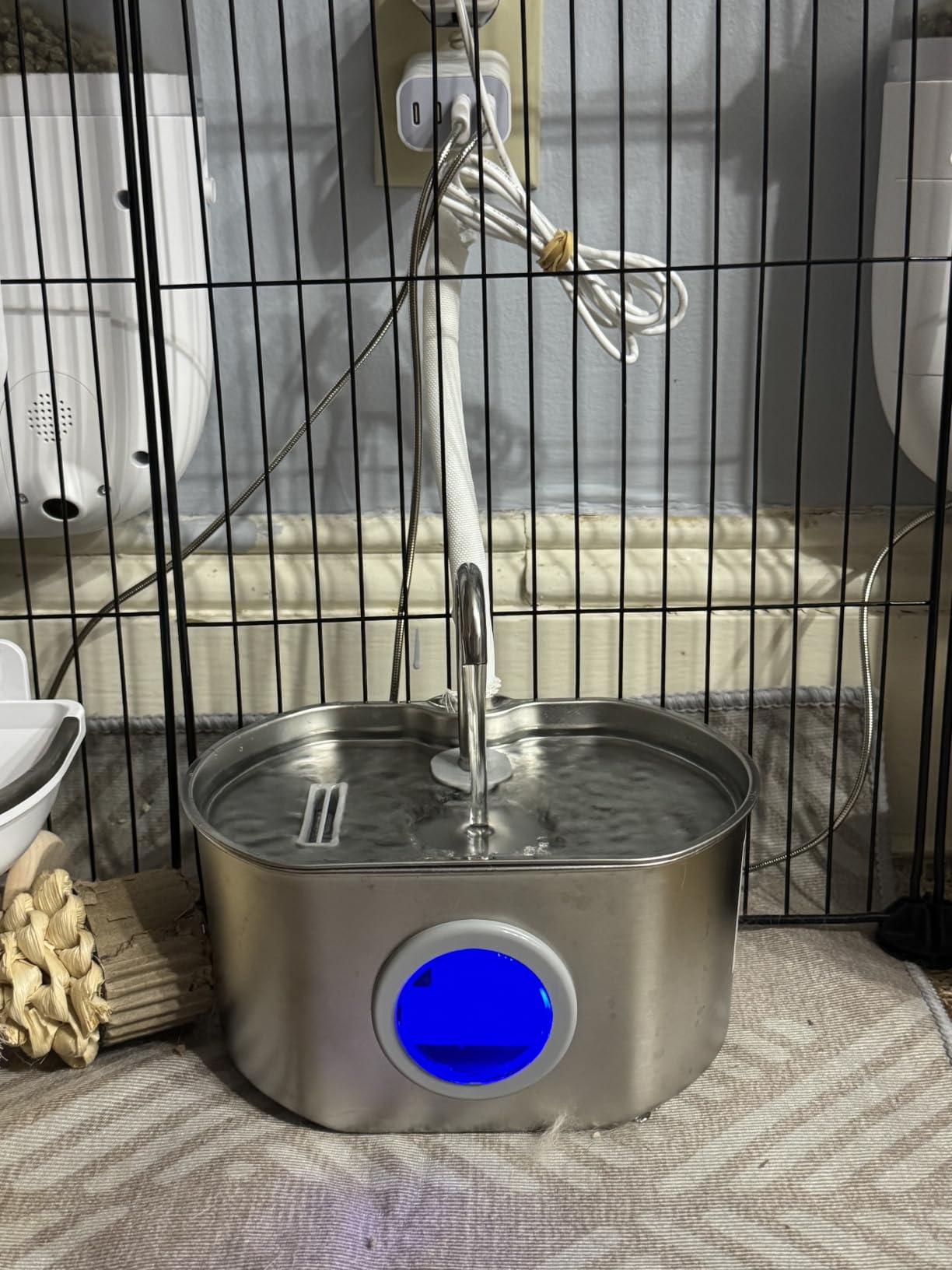 Cat Water Fountain Stainless Steel: 73oz/2.2L Cat Fountain for Drinking - Pet Water Fountain Inside - Automatic Dog Watering Dispenser Bowl customer photo 2