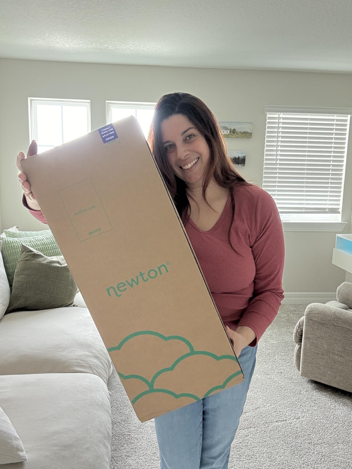 Newton Baby Compact Travel Crib & Play Yard - Breathable & Washable Mattress, Foldable Carry-On Size, Backpack Straps, Sand customer photo 2