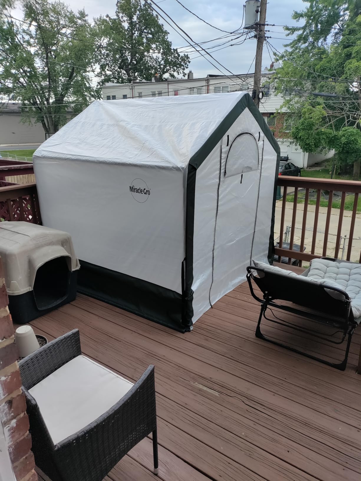 Miracle-GRO 6' x 4' x 6' Outdoor Mini Walk-in Greenhouse Plant Tent, All-Season Small Walk-in Plant Growth Accelerator with UV-Treated Fabric Cover and Zippered Panels, Clear customer photo 1
