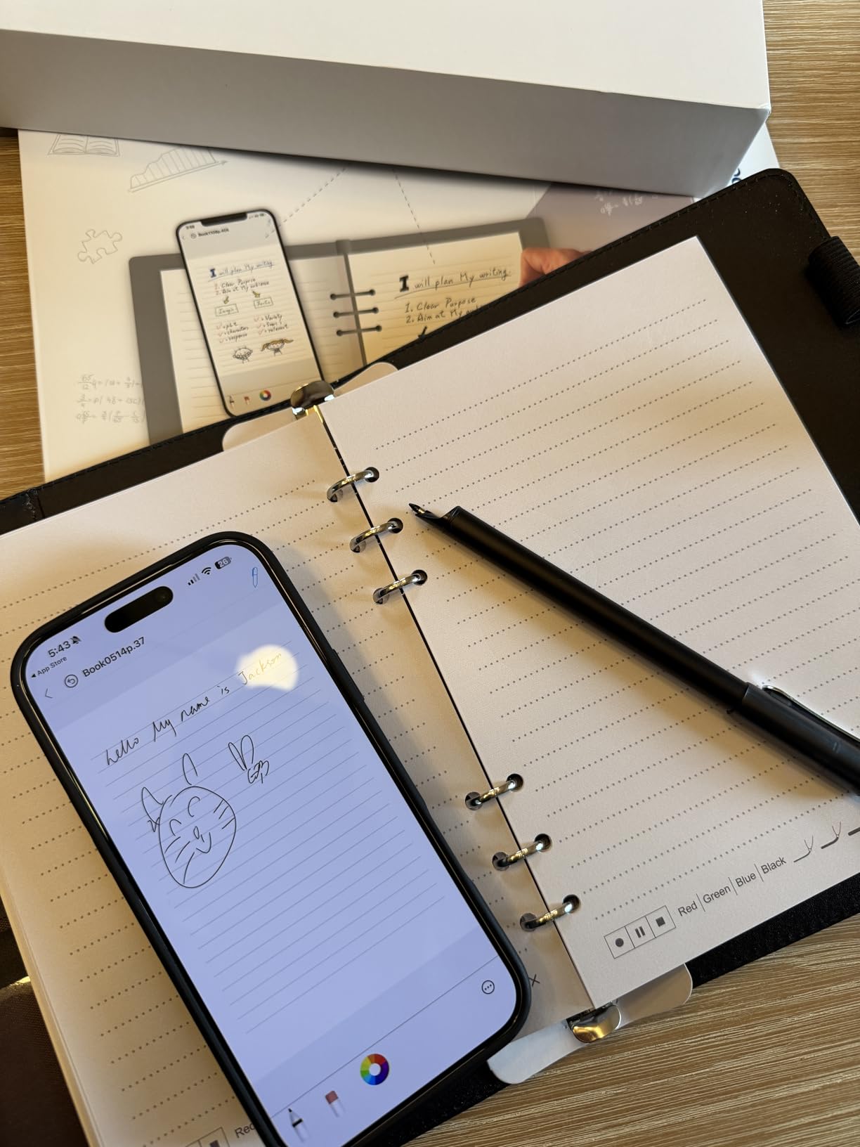 Smart Pen for Note Taking Set Real-Time Paper-to-Digital, Smart Digital Notebook with Pen for Meeting Class Creation, Convert to Text, Store, and Share Your Handwritten Notes via App(iOS/Android) customer photo 2