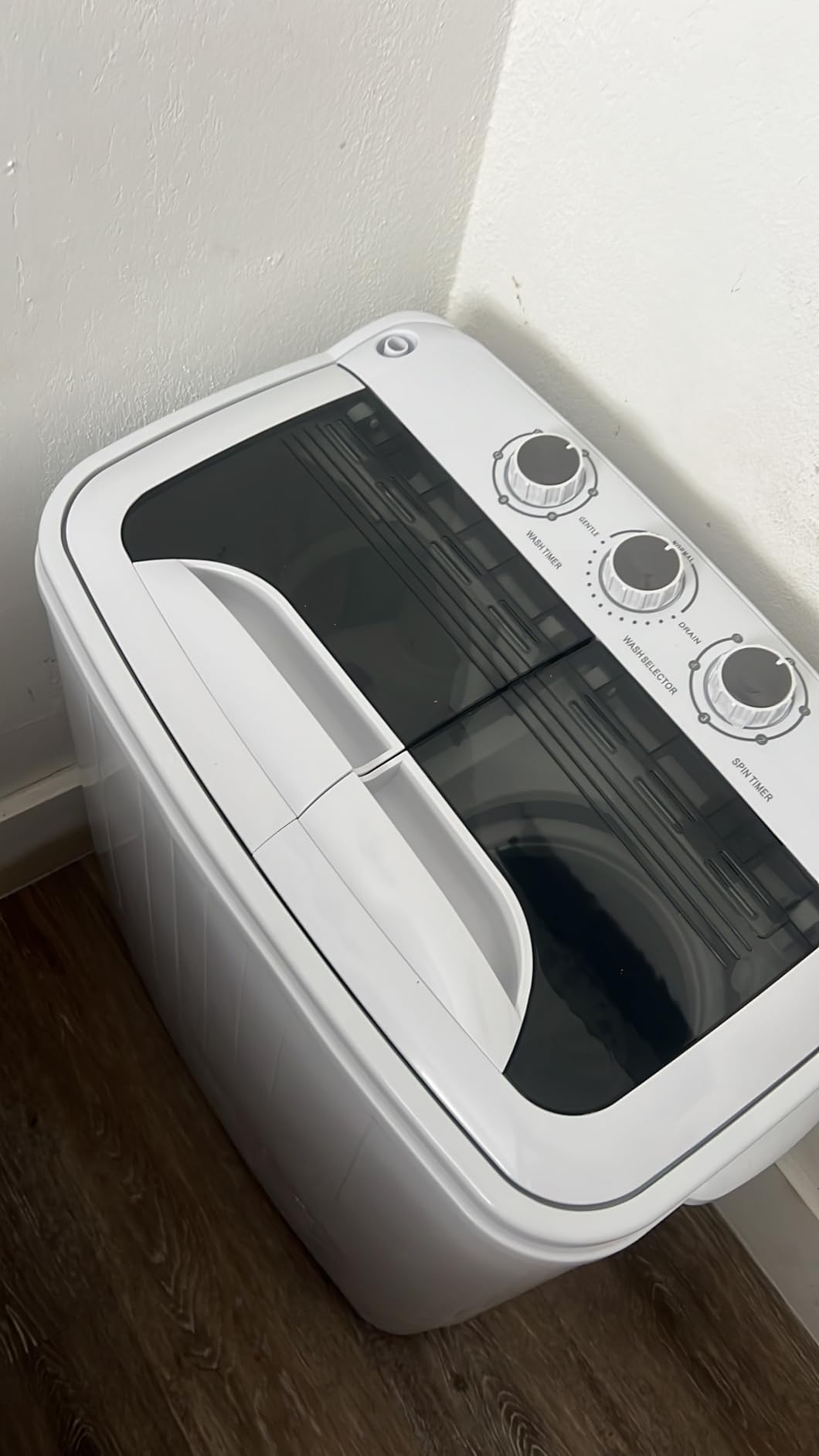 INTERGREAT Portable Washing Machine, 16lbs Compact Portable Washer(9.6lbs) and Dryer(6.4lbs) Combo with Timer Knobs, Twin Tub Mini Laundry Washer for Apartments, Dorm, Rv, Camping, Gray customer photo 1