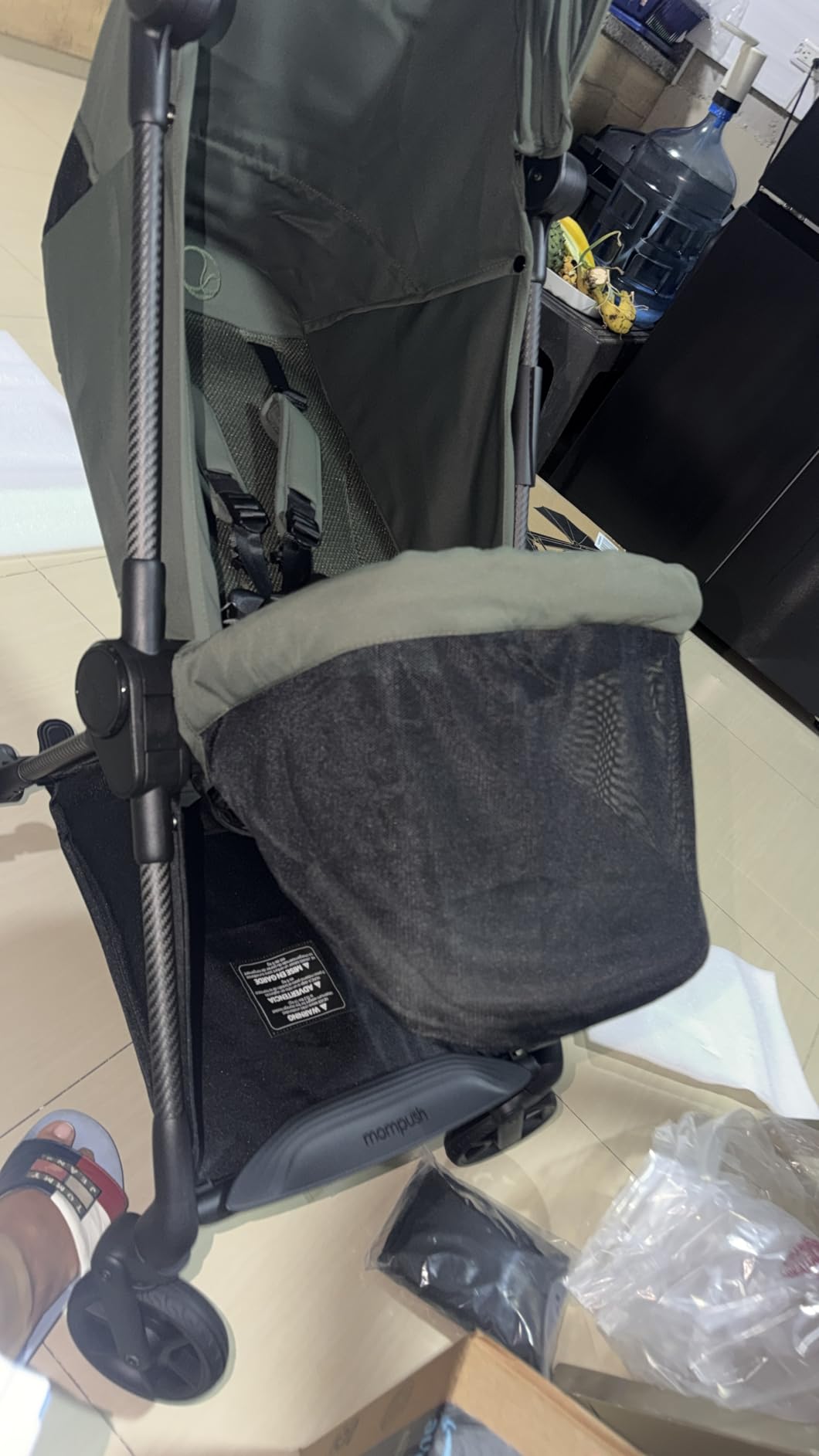 Mompush Nexis Carbon Travel Stroller, Ultra-Lightweight 11.5 lbs, Compact & Airplane Carry-On Approved, One-Second Auto-Fold, One-Hand Full Recline, from Birth to 50 lbs, JPMA Certified, Forest customer photo 2