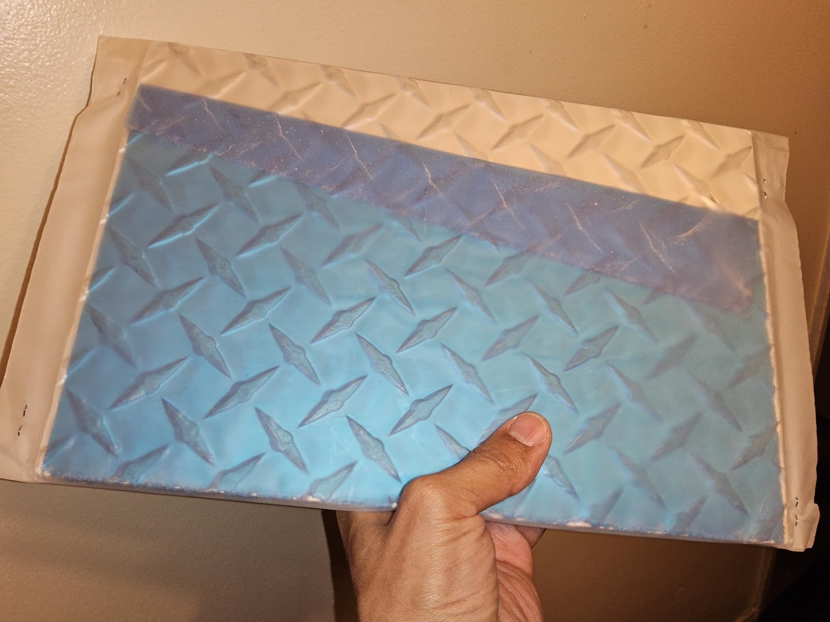 12 x 8 Inches Aluminum Diamond Tread Plate Flat Sheet, Aluminum Sheet Plate for Cargo Trailer Truck, Commercial Residential, Work Bench, Garage, Silver, 2Packs customer photo 1