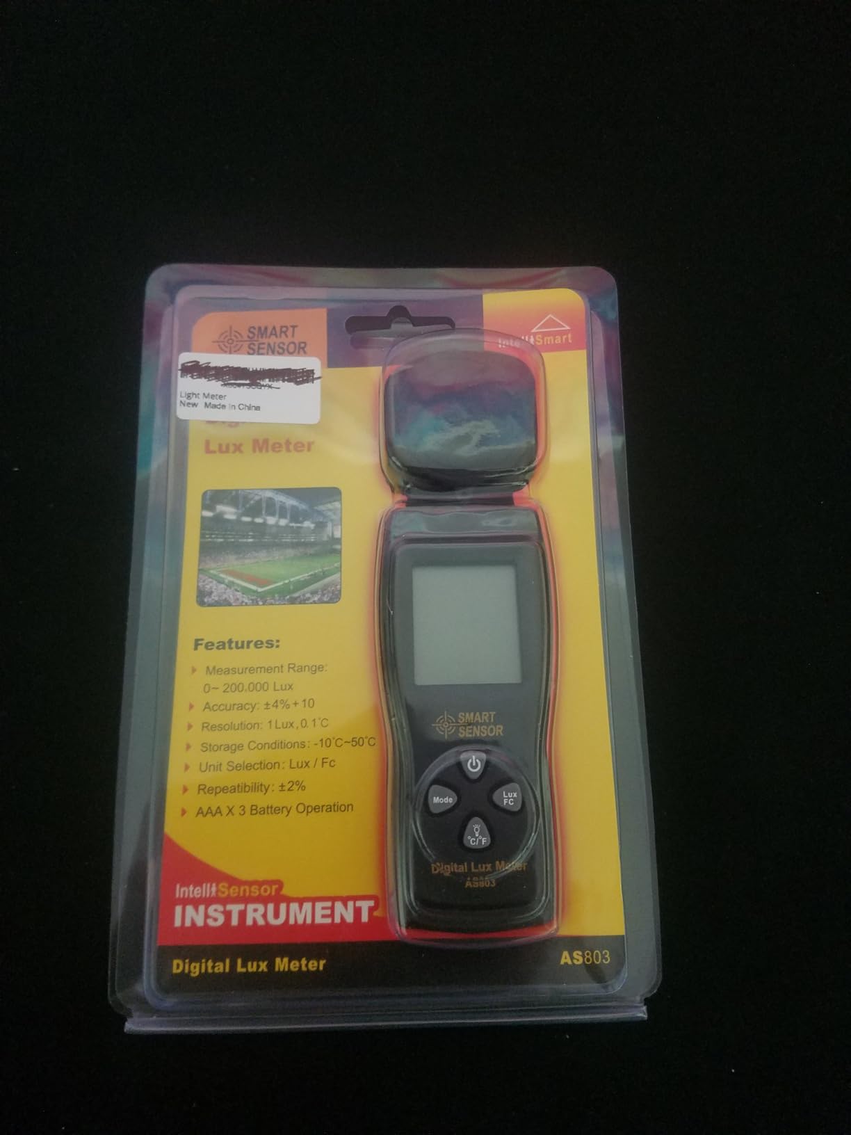 Digital Illuminance Light Meter, 0~200,000 Lux Range with 180 Rotating Sensor Light Meter Foot Candles, Backlight LCD Display customer photo 2