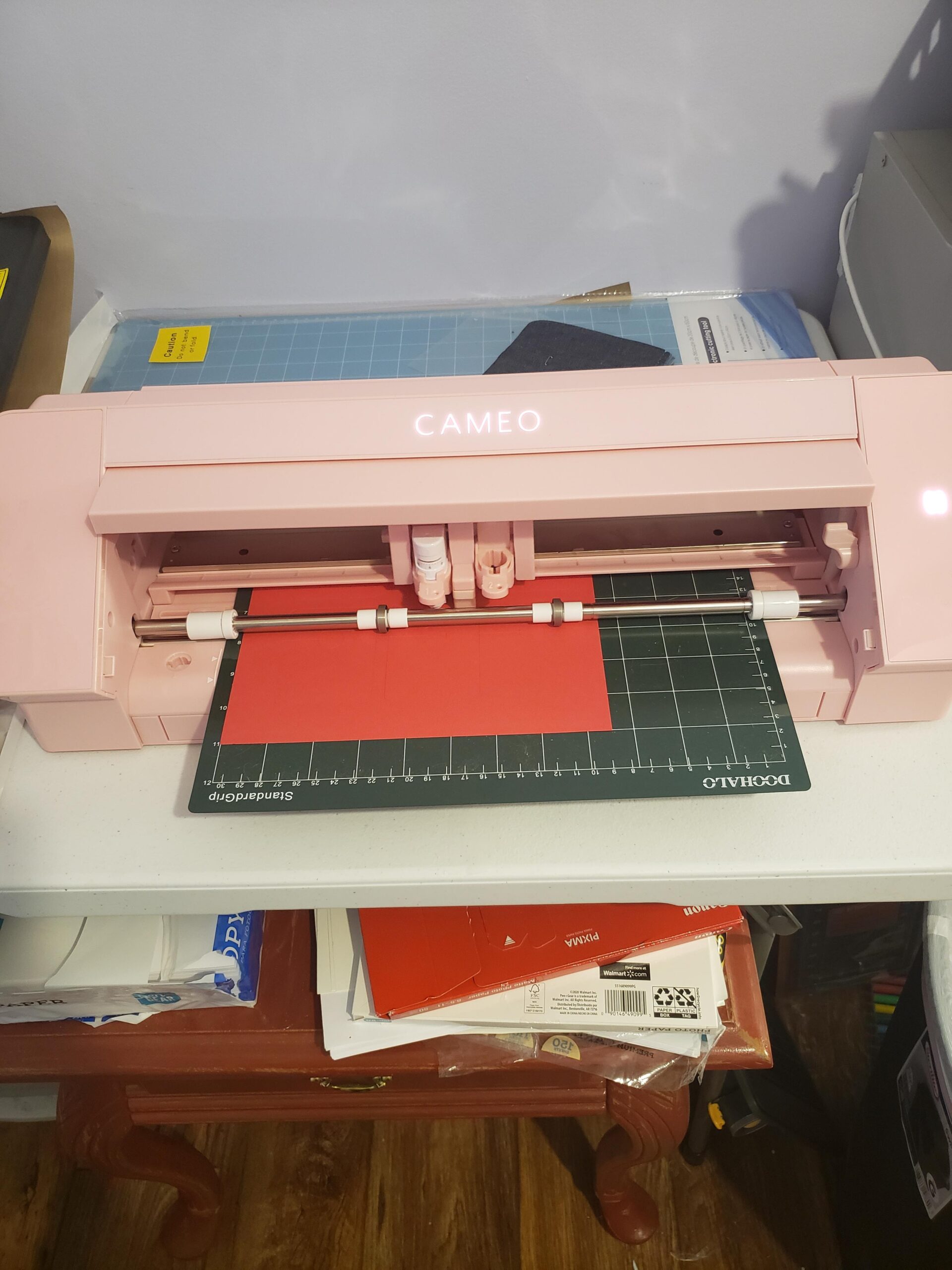 Cameo 5 Alpha - Smart Cutting Machine for Print & Cut - Quiet Operation with AutoBlade, Studio Software, Cutting Mat- Vinyl, Paper & Fabric Compatible - Matte Pink customer photo 2