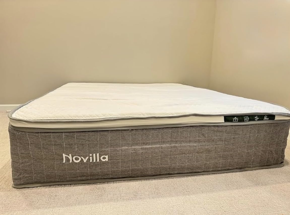 Novilla 14 Inch Queen Size Mattress, Hybrid Queen Mattress with Gel Memory Foam, Cool-to-Touch Nylon Blend & Pocketed Coils for Adaptive Body Support & Motion Isolation, CertiPUR-US Certified customer photo 2