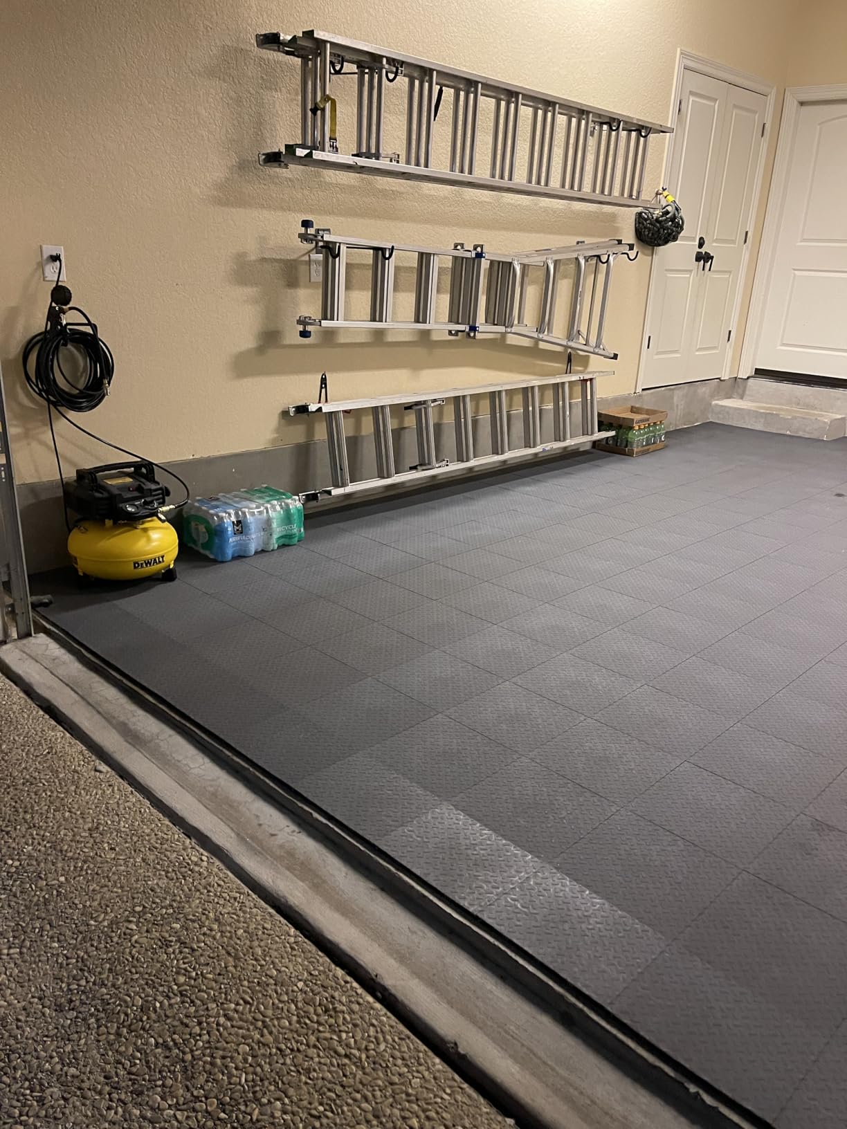 Garage Floor Tiles Interlocking Garage Flooring Tiles Pack of 48 Antislip Oil and Stain Resistant, 40000 LBS Load Capacity (Black, 12 inch x 12 inch, Non Drain Tiles) customer photo 1